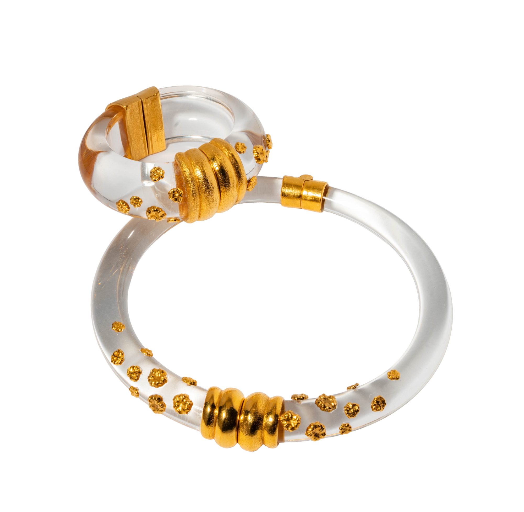 Inna Cytrine, Paris, Lucite, Gold Tone, Collar and Bracelet