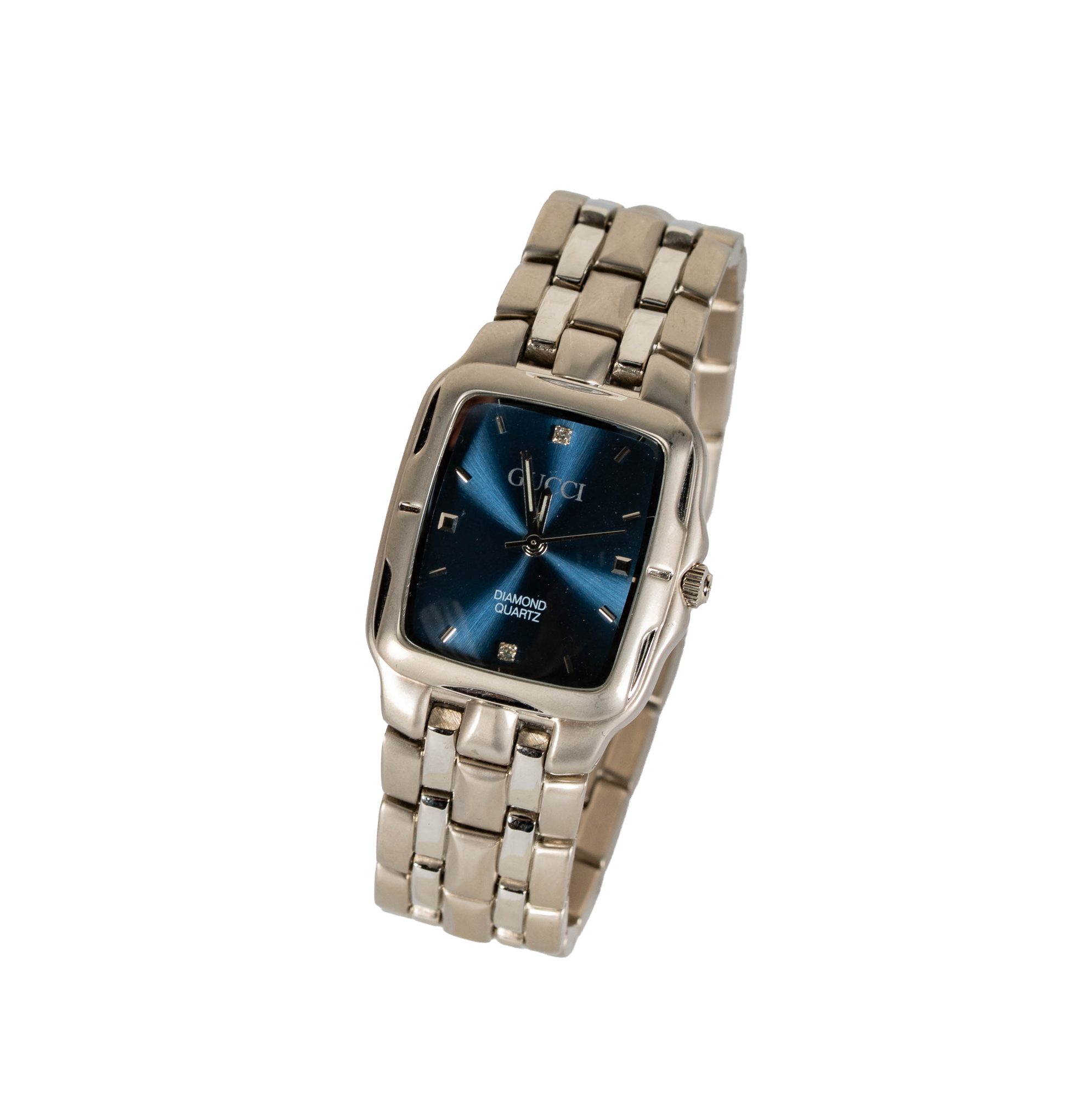 Gucci Silvertone Diamond Watch