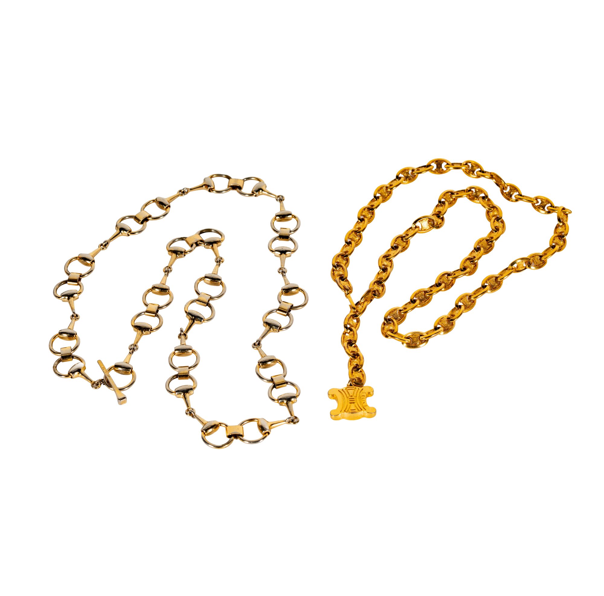 Gucci and Celine Chain Belts