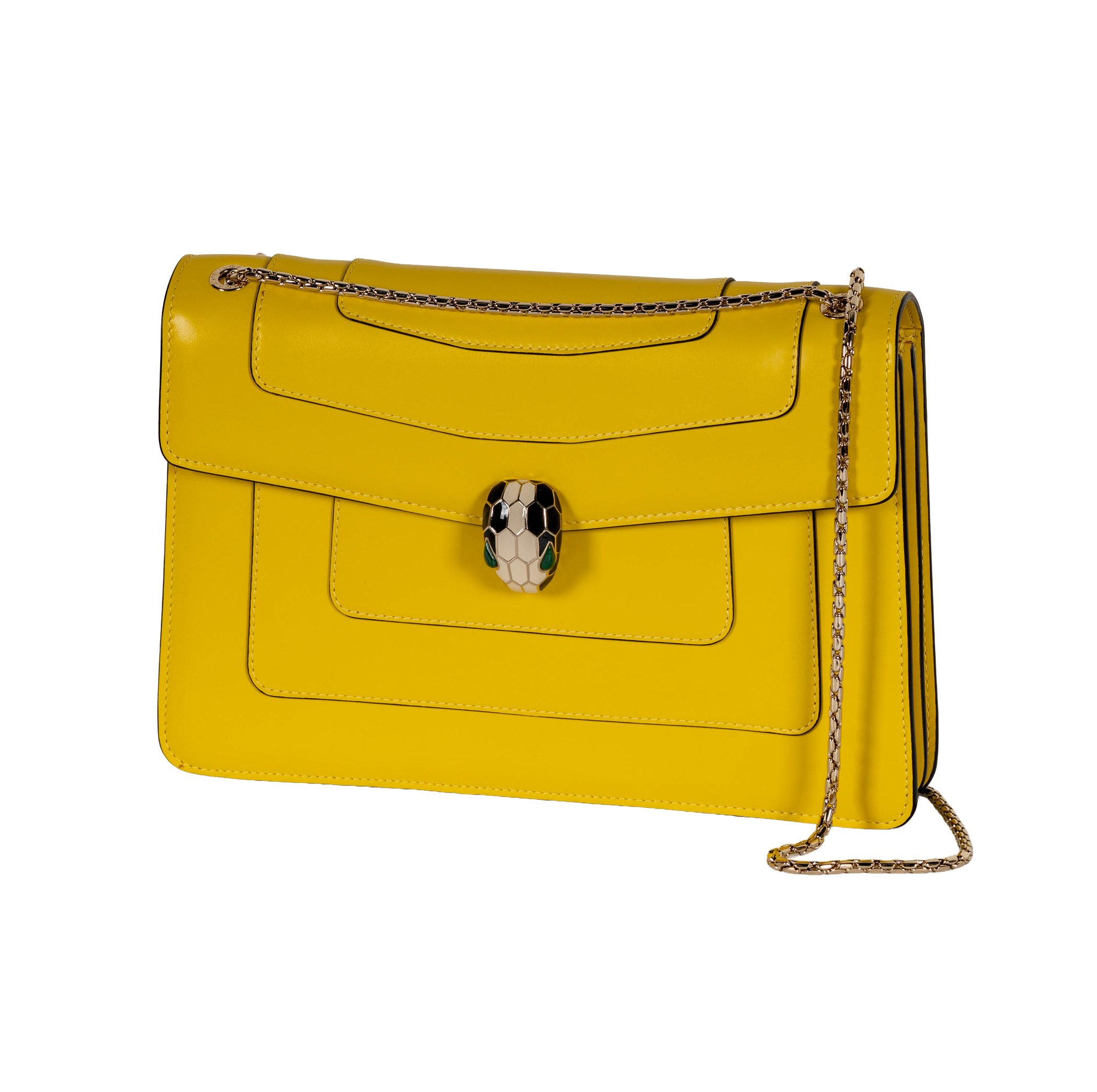 Bulgari 'Serpenti Forever' Yellow Leather Bag