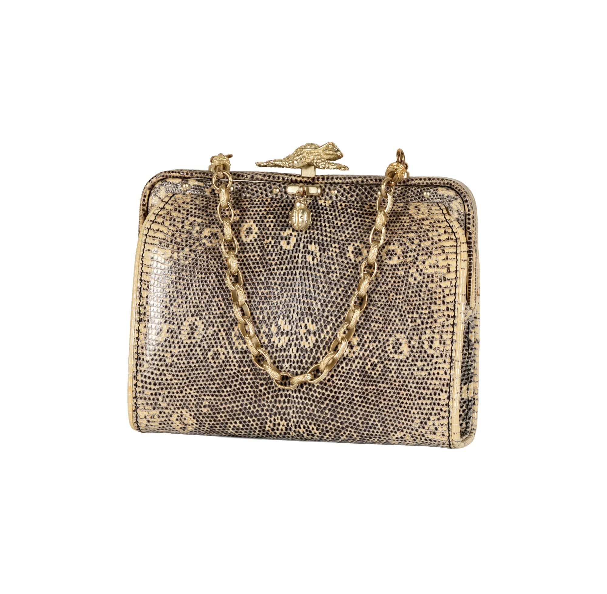 Kieselstein Cord Reptile Print Handbag