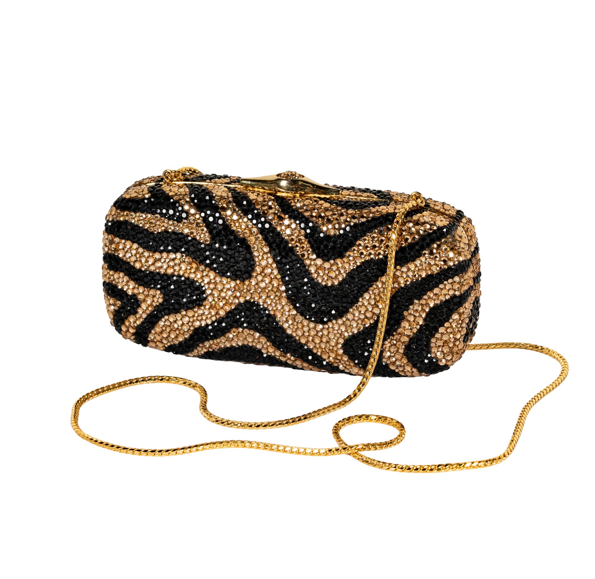 Judith Leiber Tiger Print Minaudière