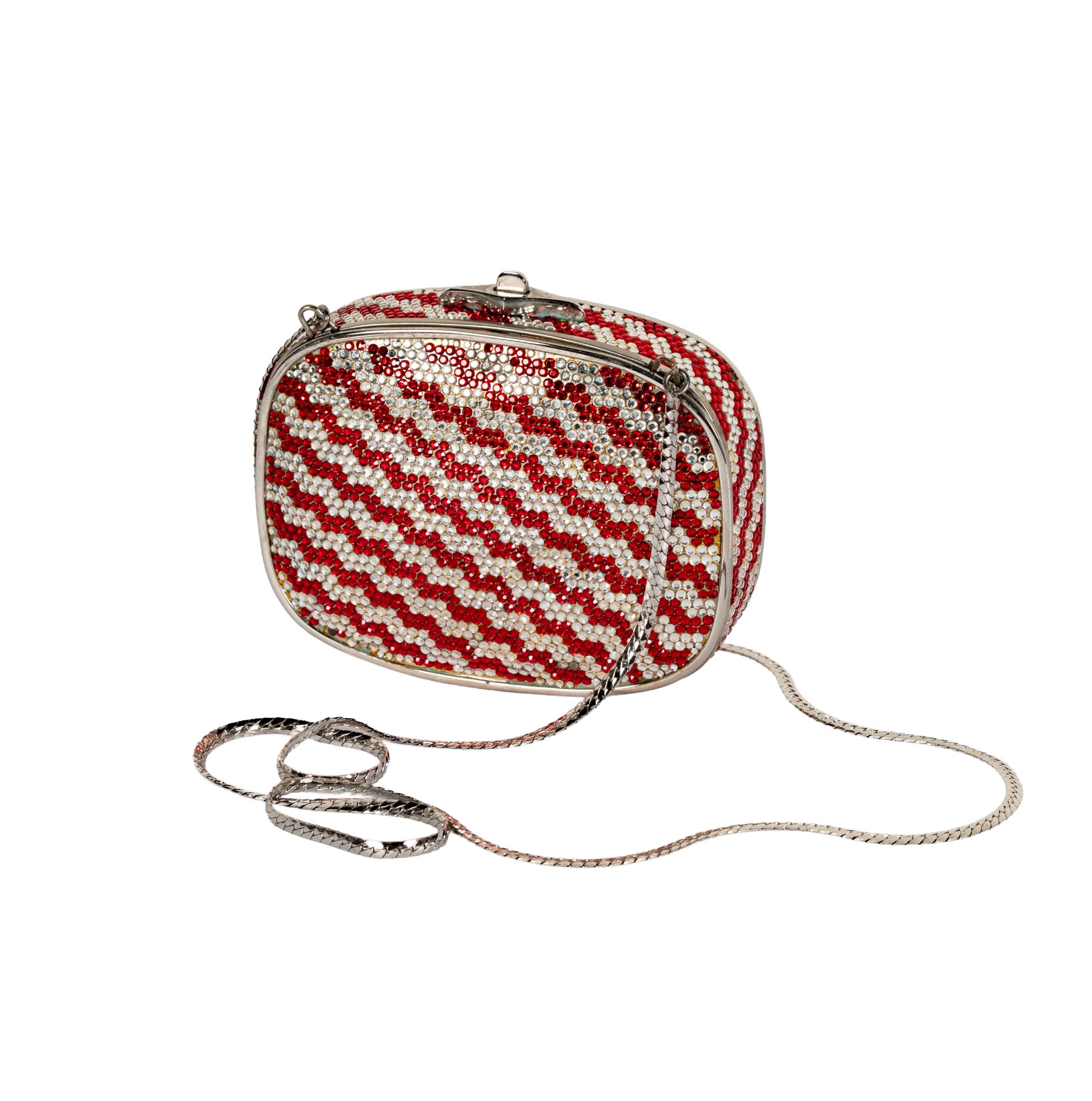 Judith Leiber Red and White Minaudière