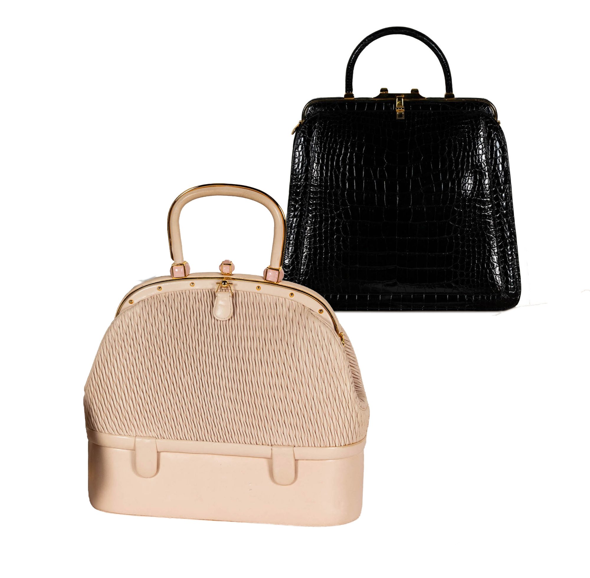 Judith Leiber Two Leather Handbags