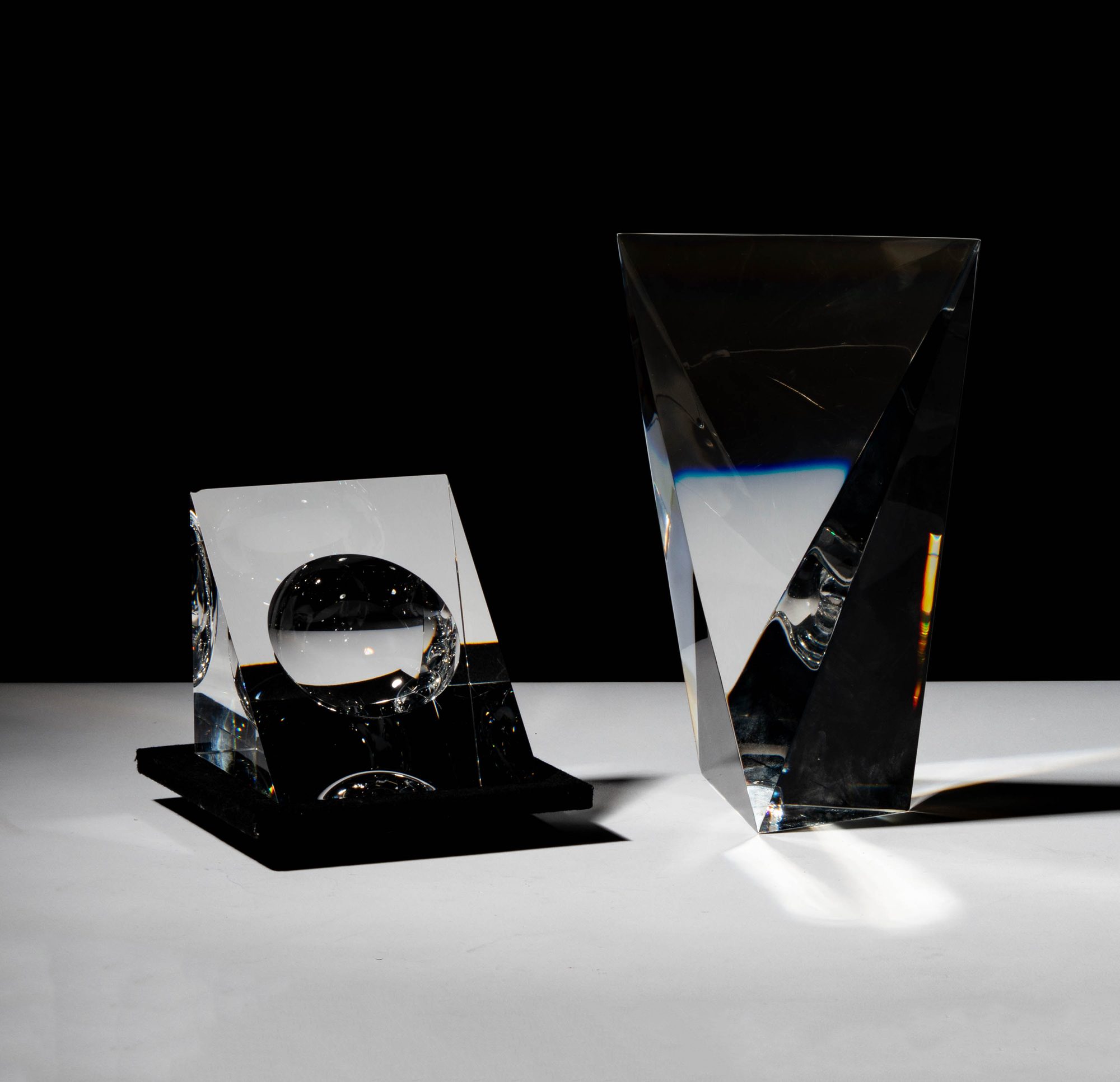 Two Crystal Sculptures