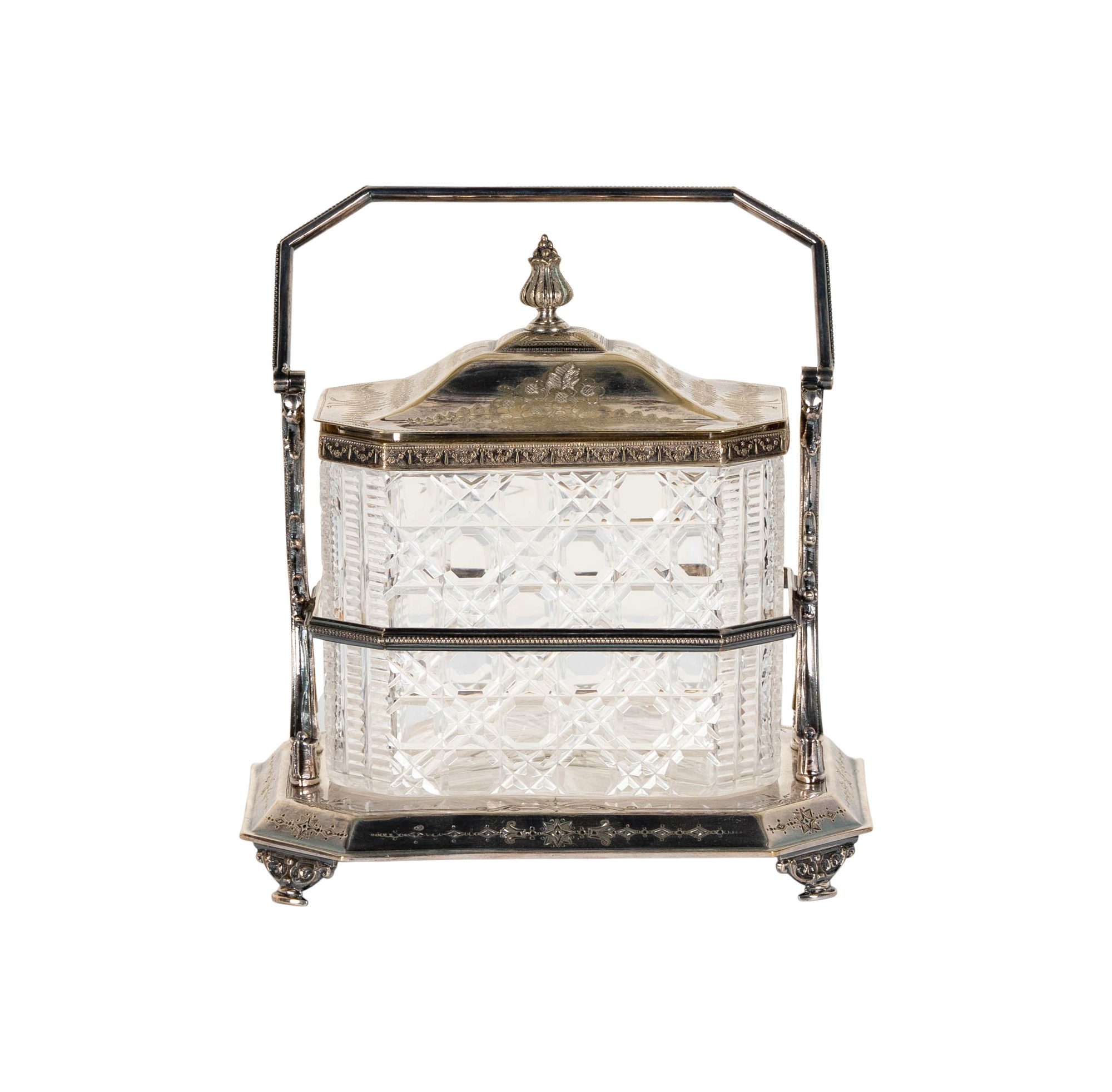 English Silverplated Biscuit Jar