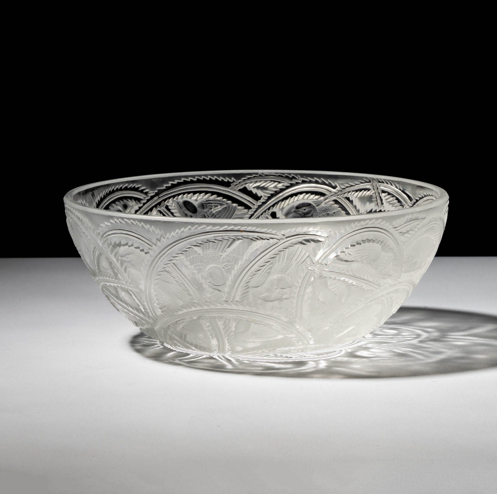 Lalique Pinsons Crystal Bowl