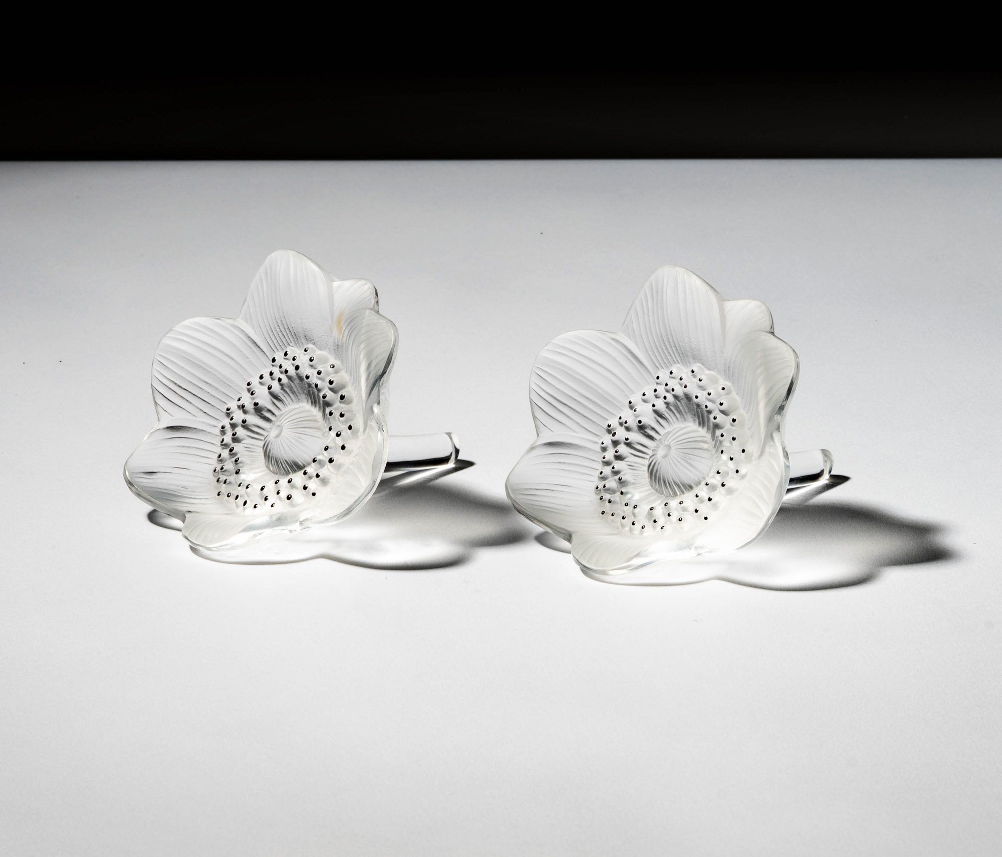 A Pair of Lalique Flowers