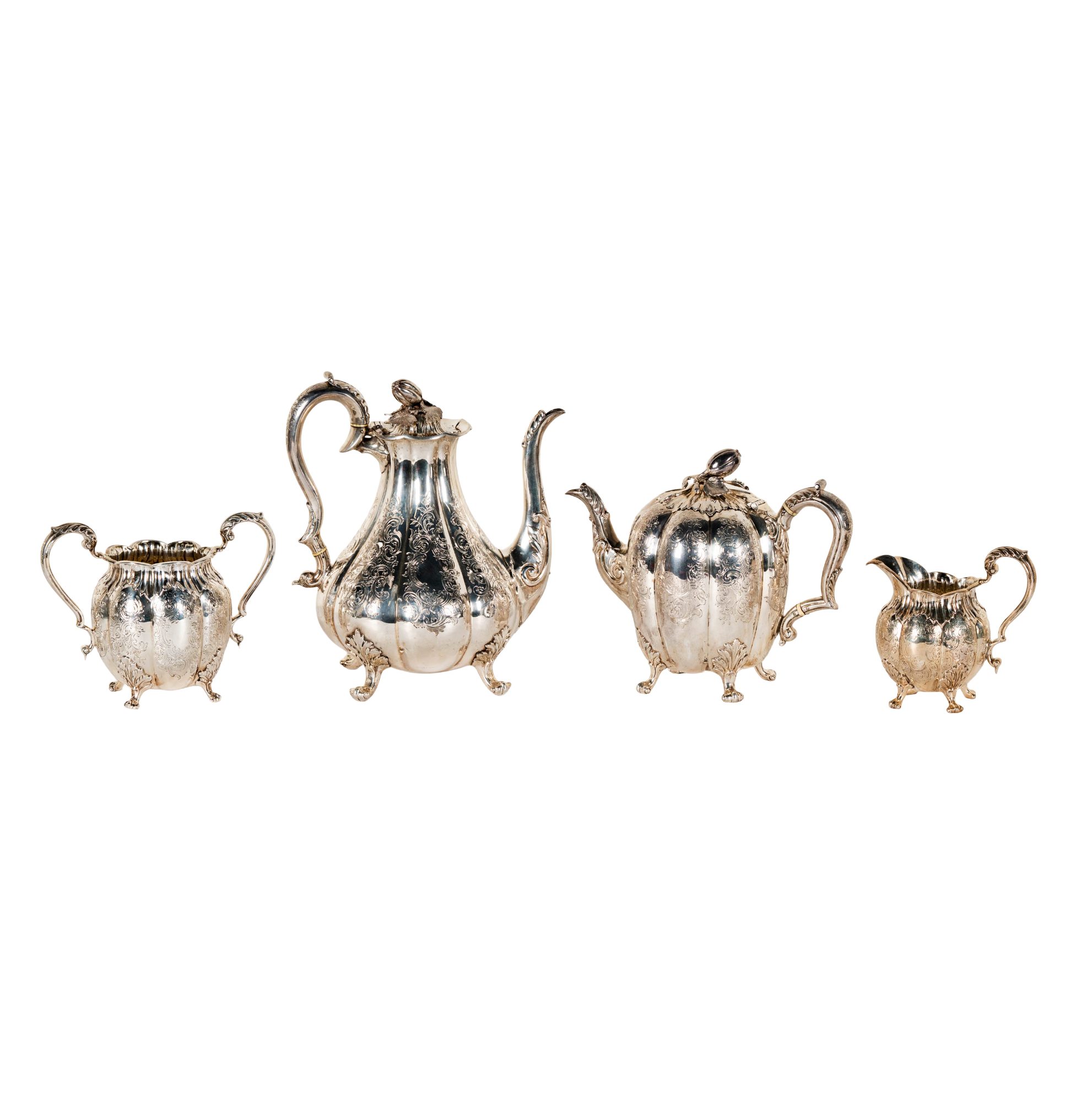 English Sterling Silver Four-Piece Tea and Coffee Service