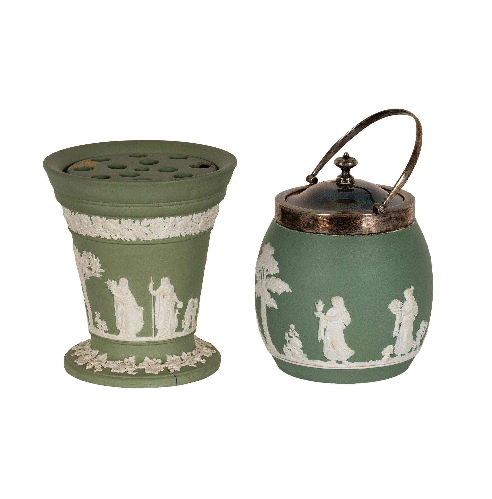 Wedgwood Biscuit Jar and Flower Vase