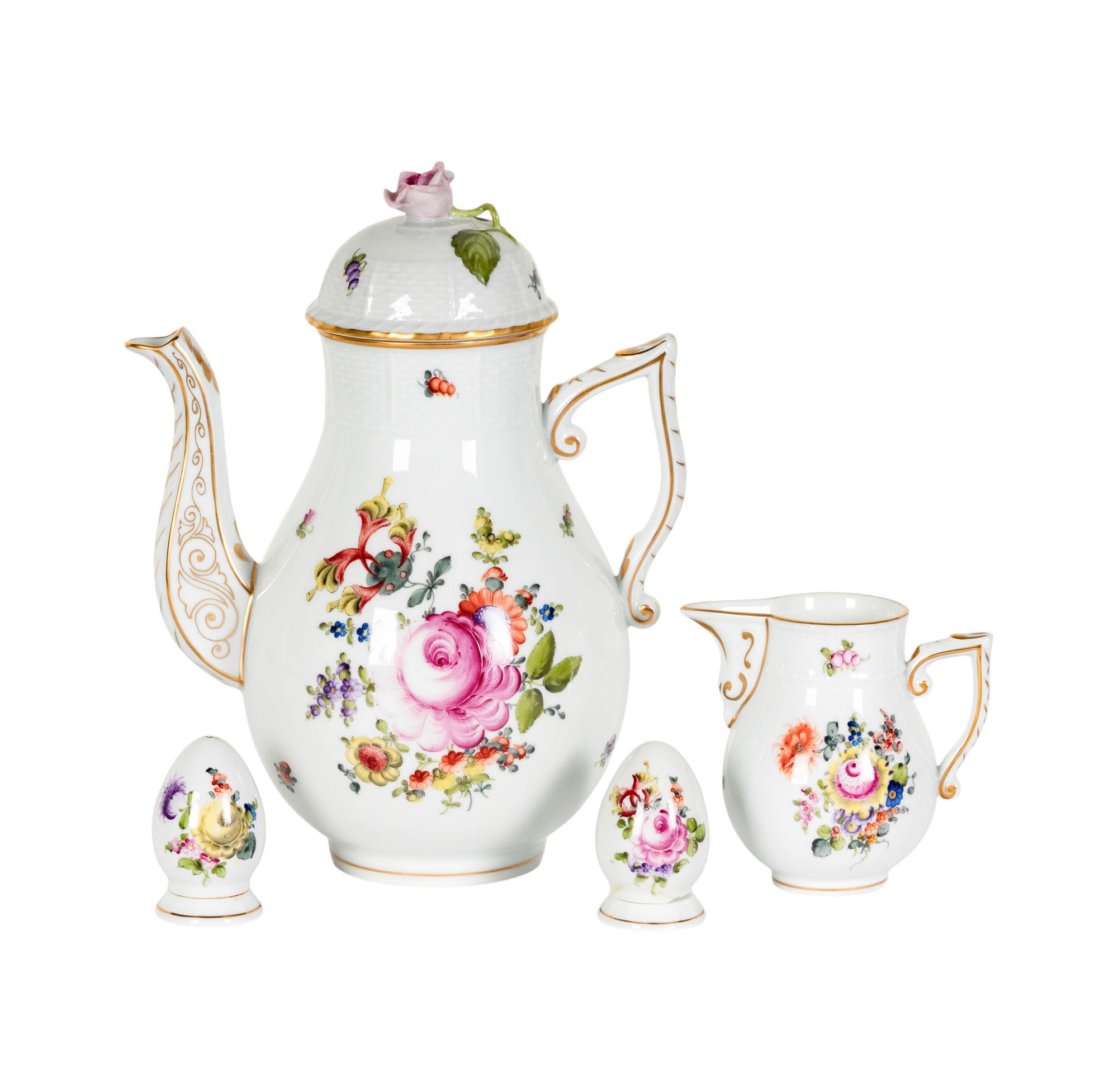 A Collection of Herend Floral Painted Porcelain