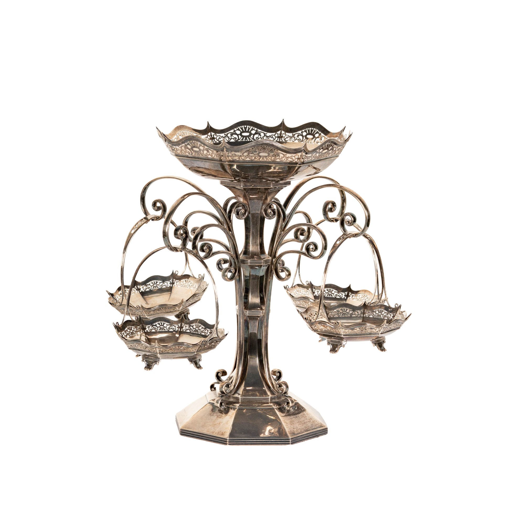 Walker & Hall Sheffield Sterling Epergne Basket Centerpiece