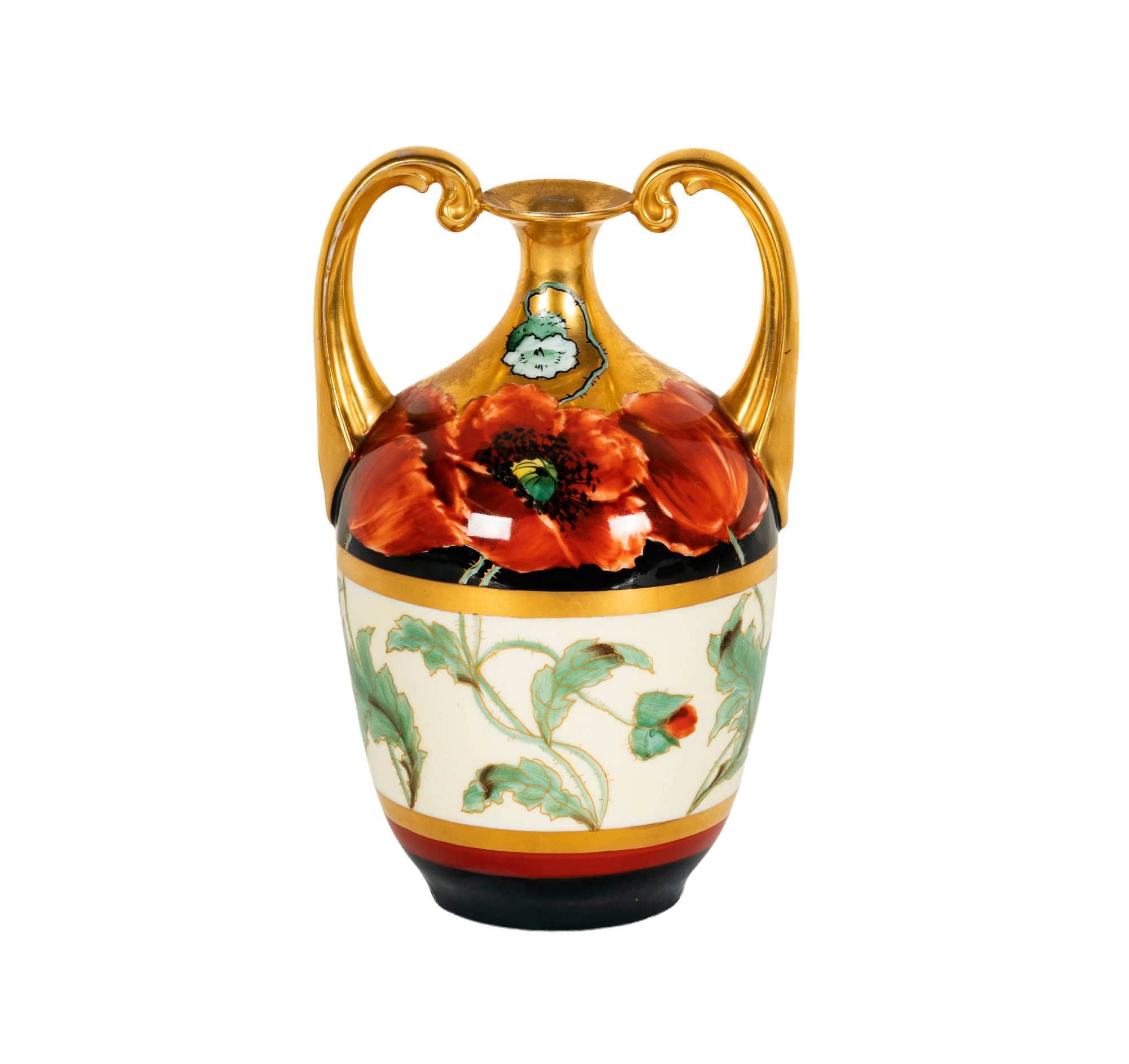 German Painted Porcelain Vase