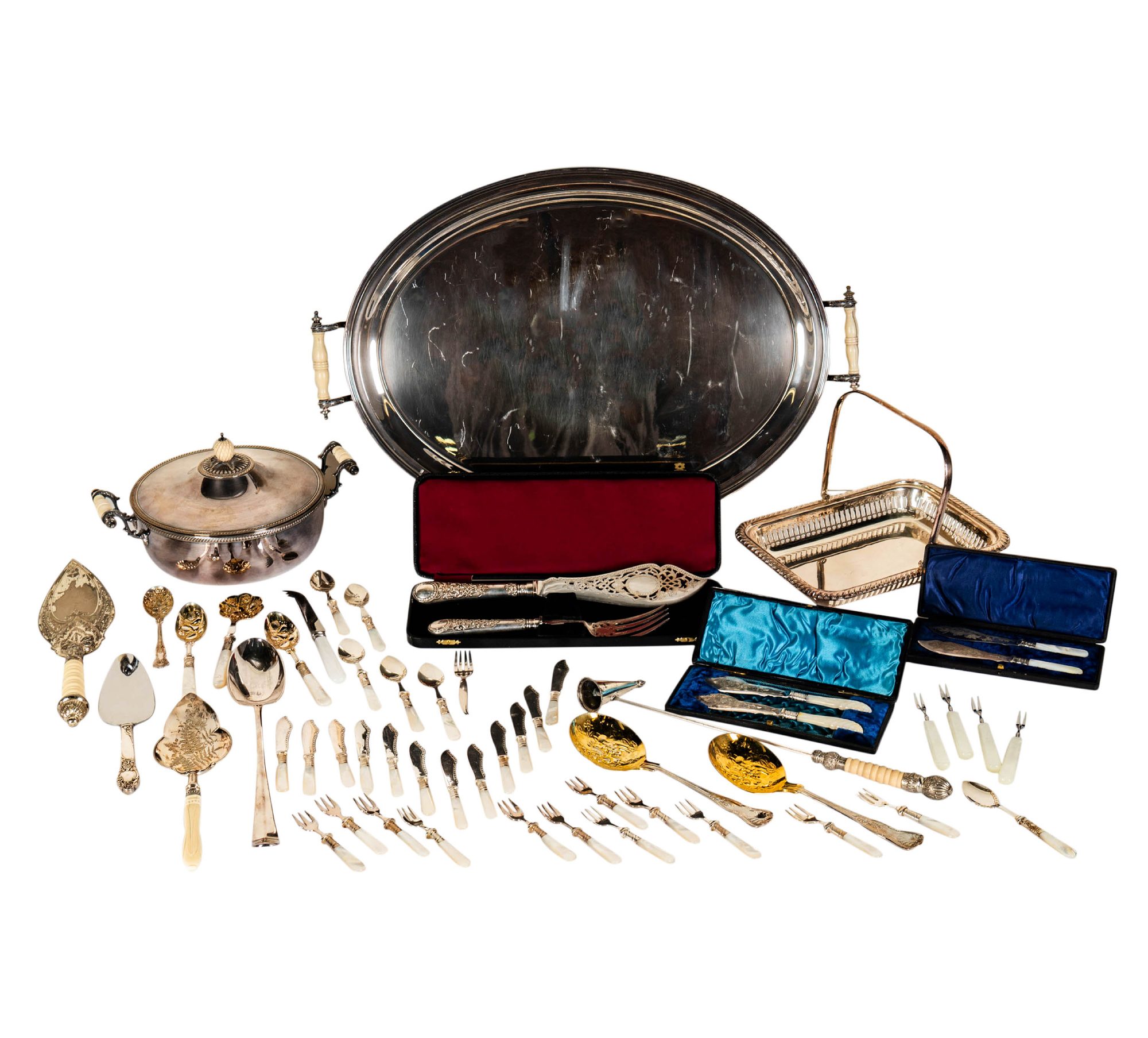 A Collection of Assorted Silverplate Table Articles