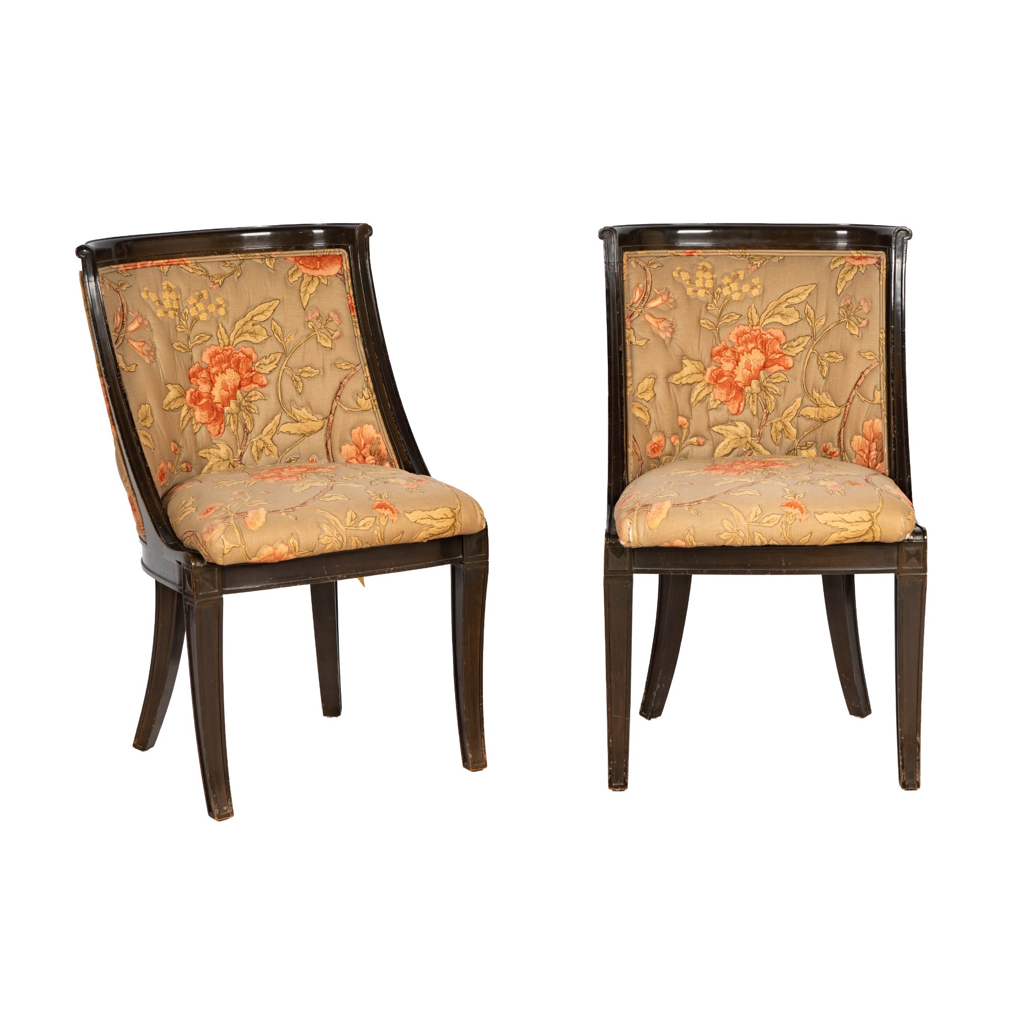 Pair of Upholstered Barrel Chairs