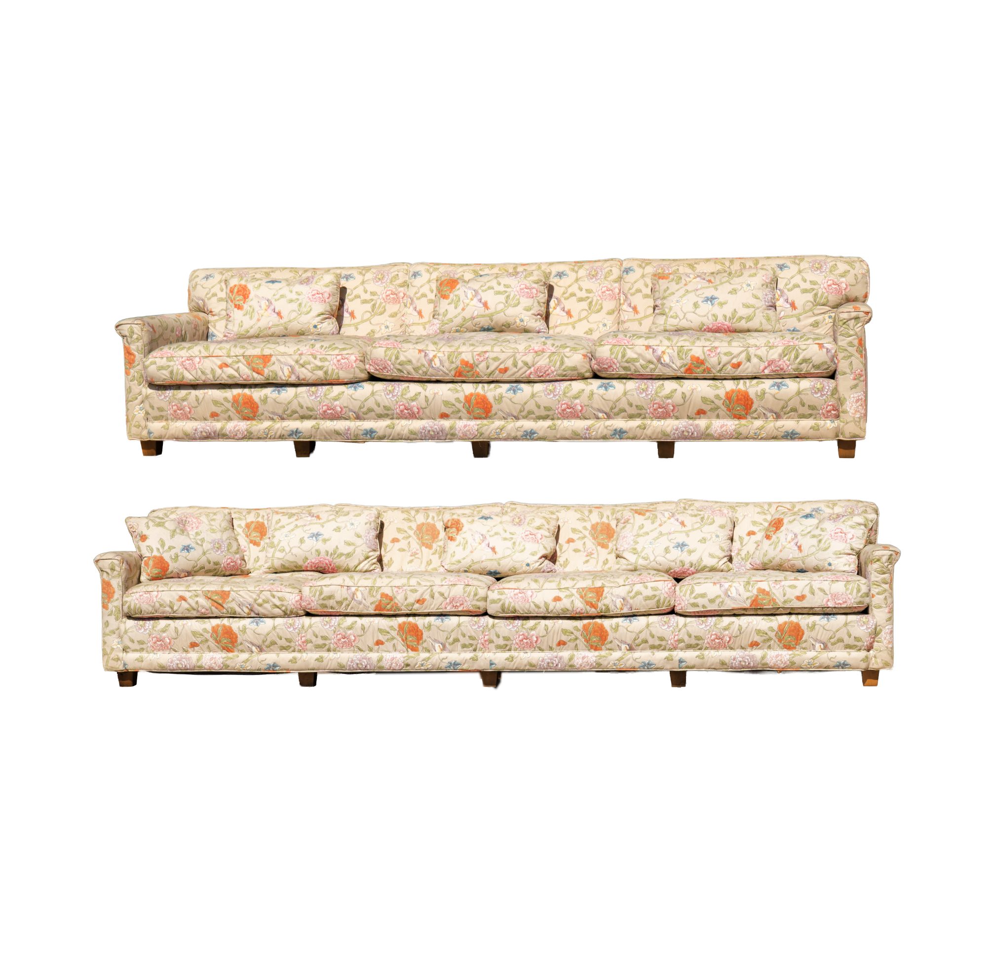 Pair of Floral Upholstered Sofas