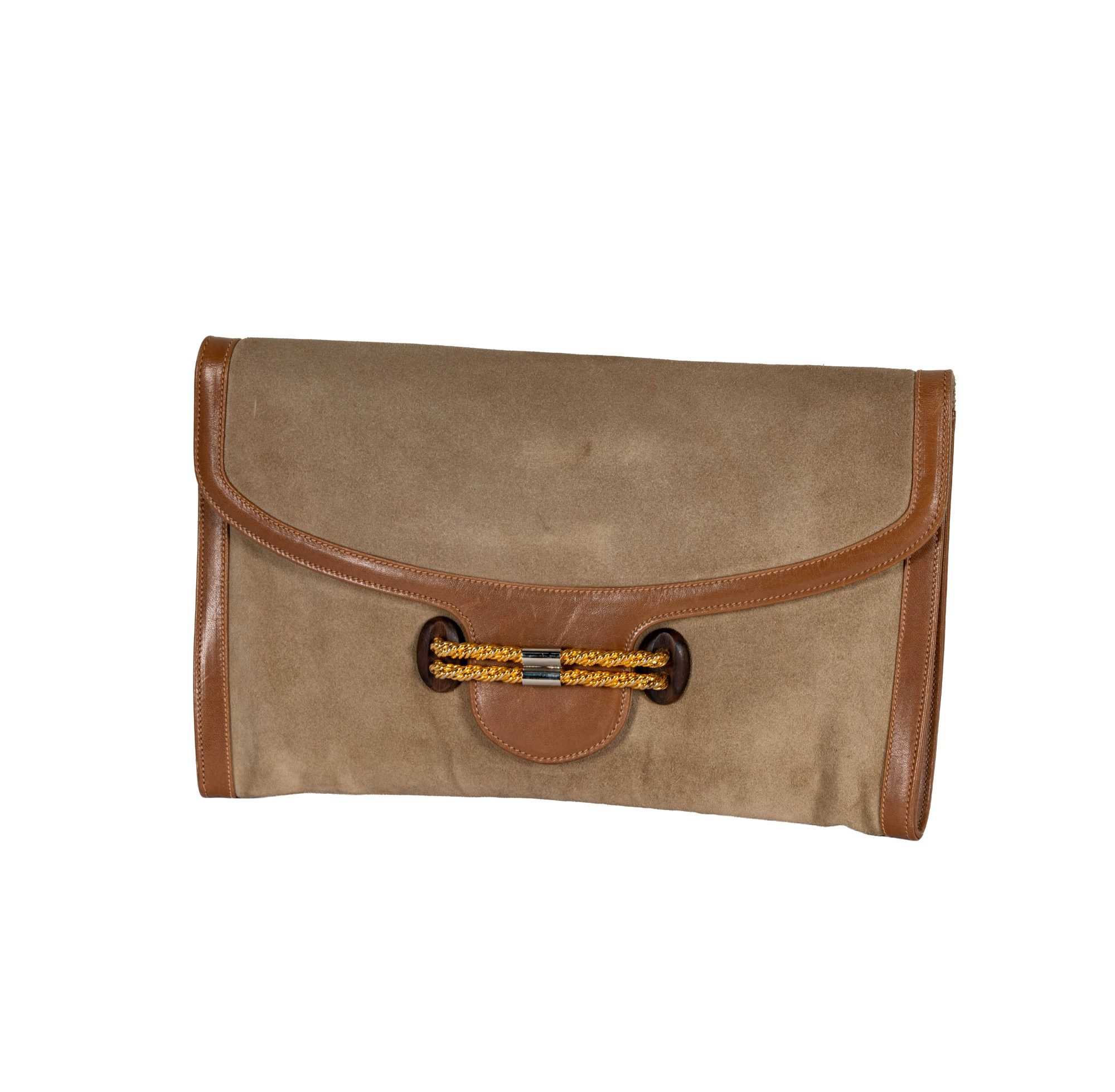 Vintage Gucci Suede and Leather Clutch