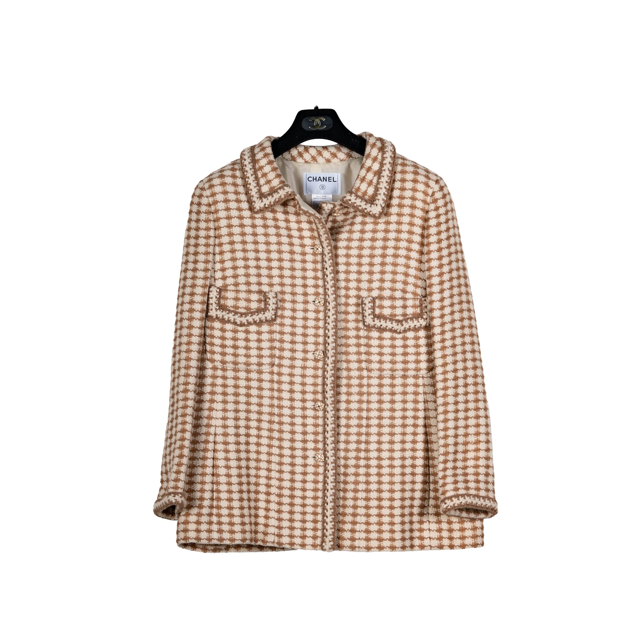 Chanel Houndstooth Tweed Blazer