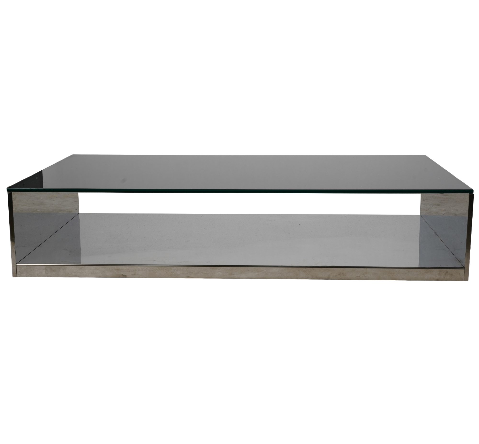 Minotti Polished Steel and Glass Coffee Table