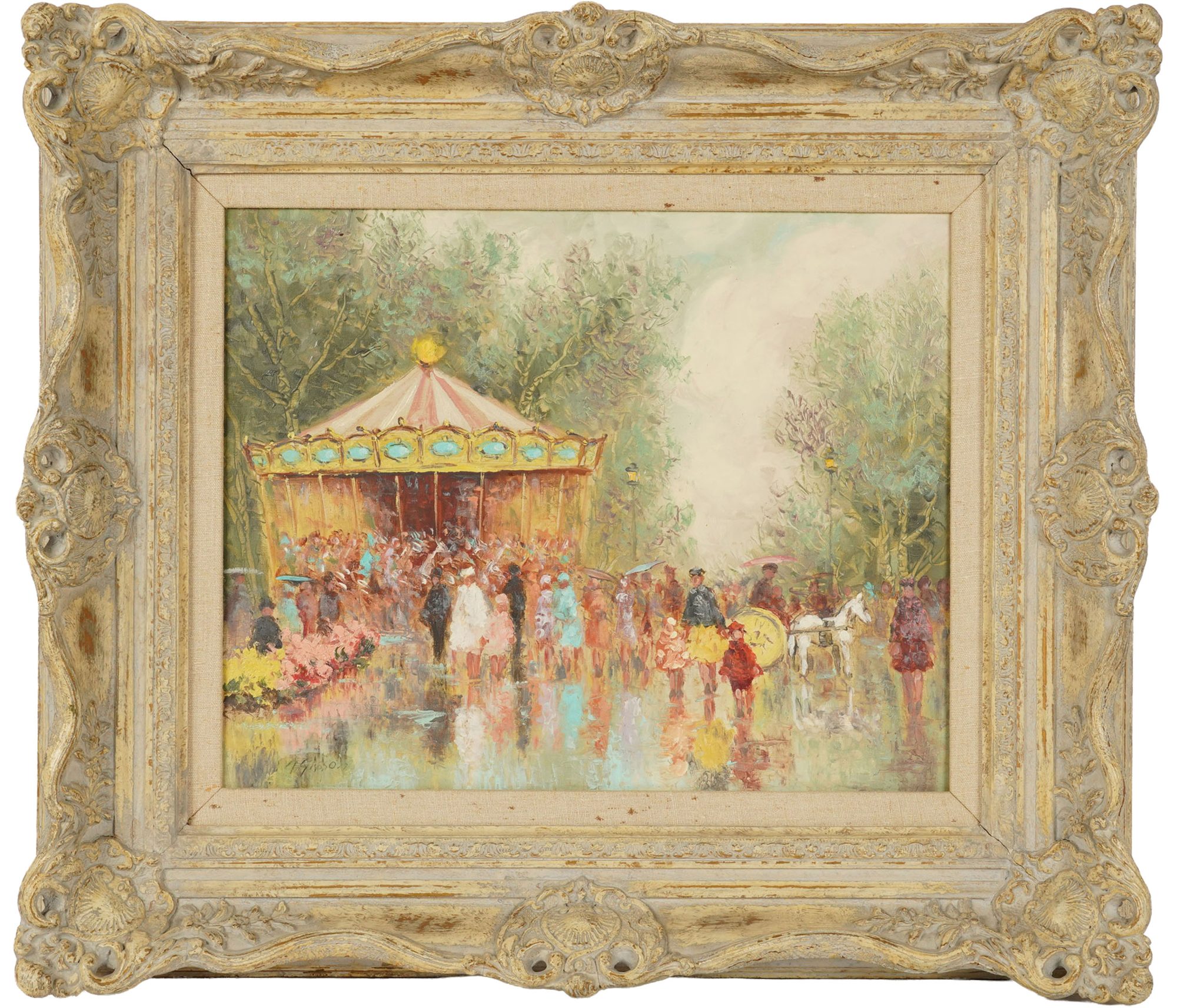 André Gisson, American, 1921 - 2003, Carousel in Park