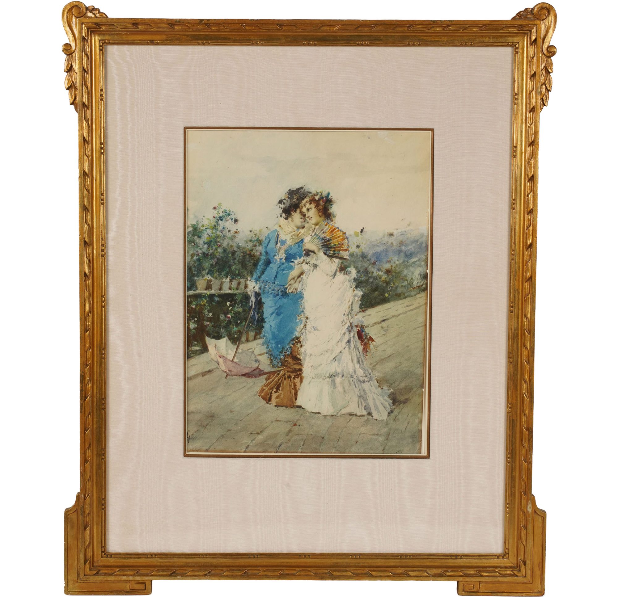 Enrico Gamba, Italian, 1831 - 1883, Two Woman on a Promenade