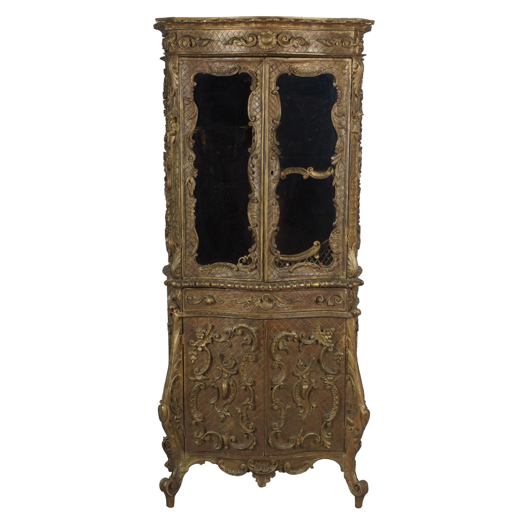 A Venetian Style Gilt Wood Vitrine