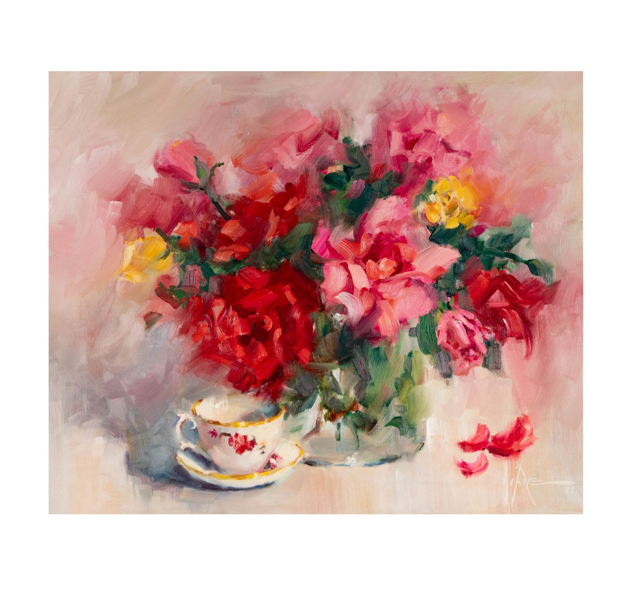 Diane Green (20th Century), Roses and Teacup