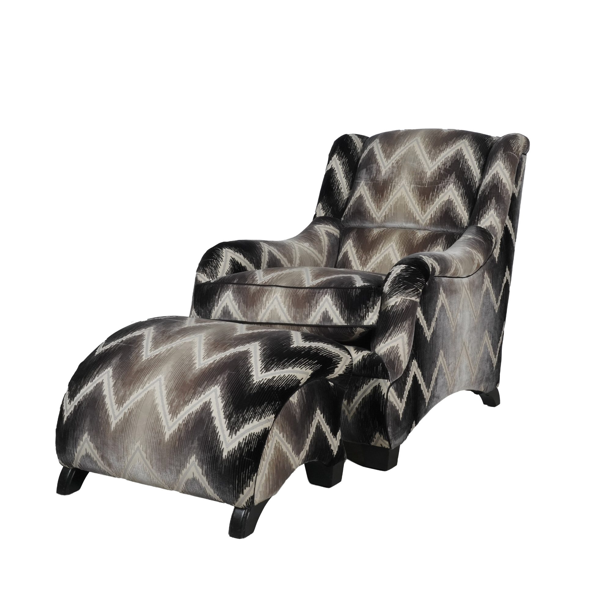 A Michael Berman Upholstered Club Chair and Ottoman