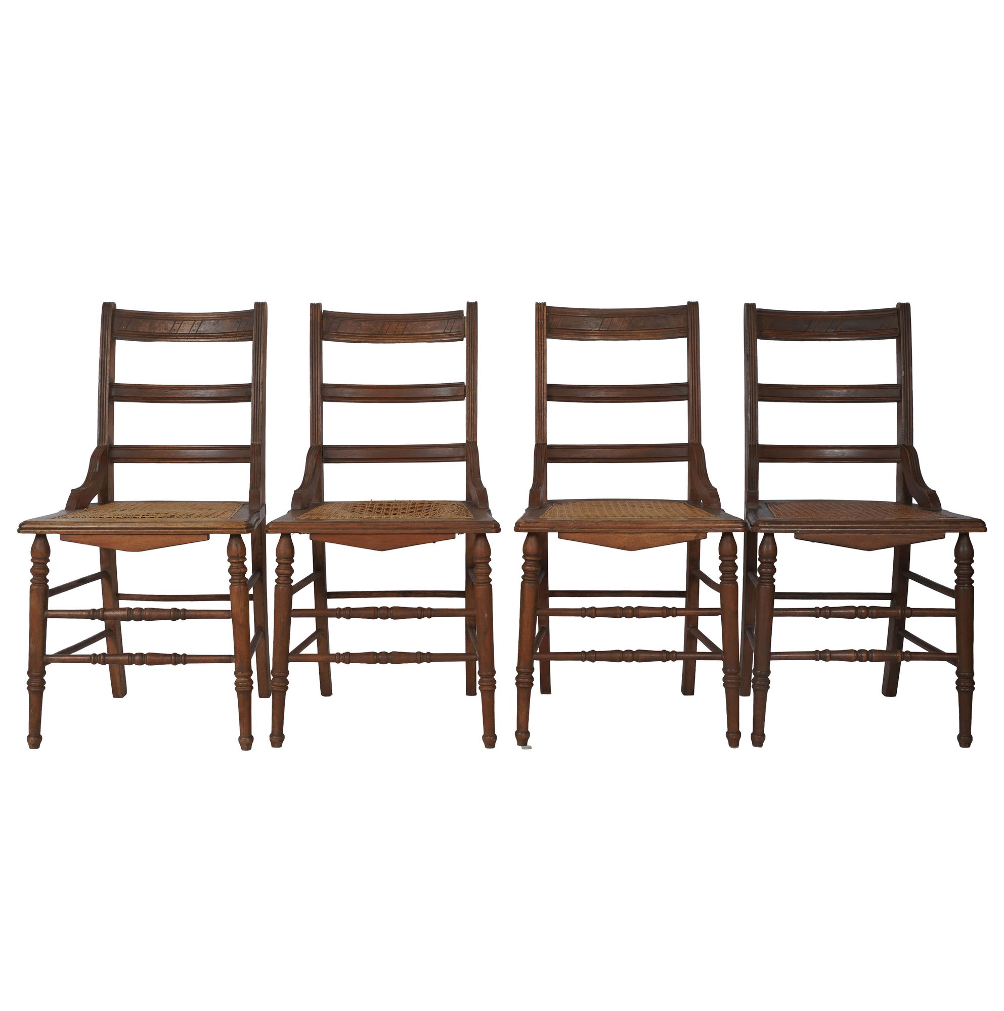 Four Antique Cane Side Chairs
