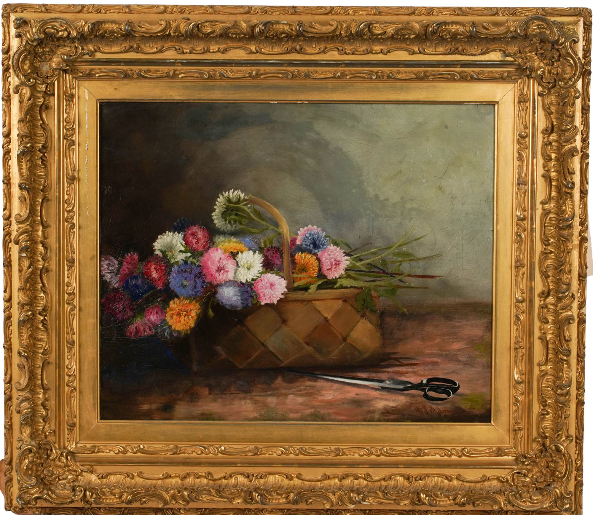 19th Century: Flowers in Basket