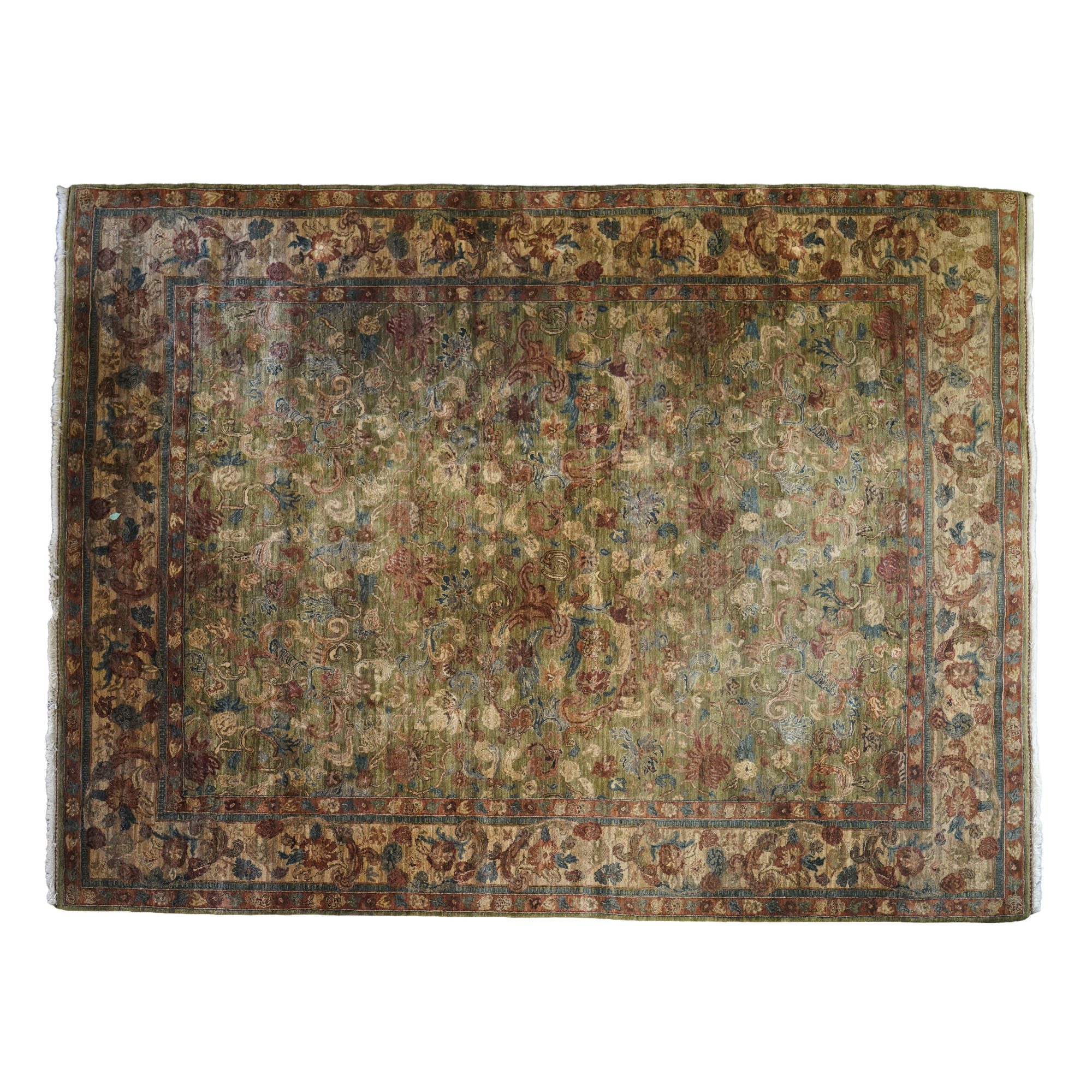 A Persian Green Rug 12'3" x 8'11"