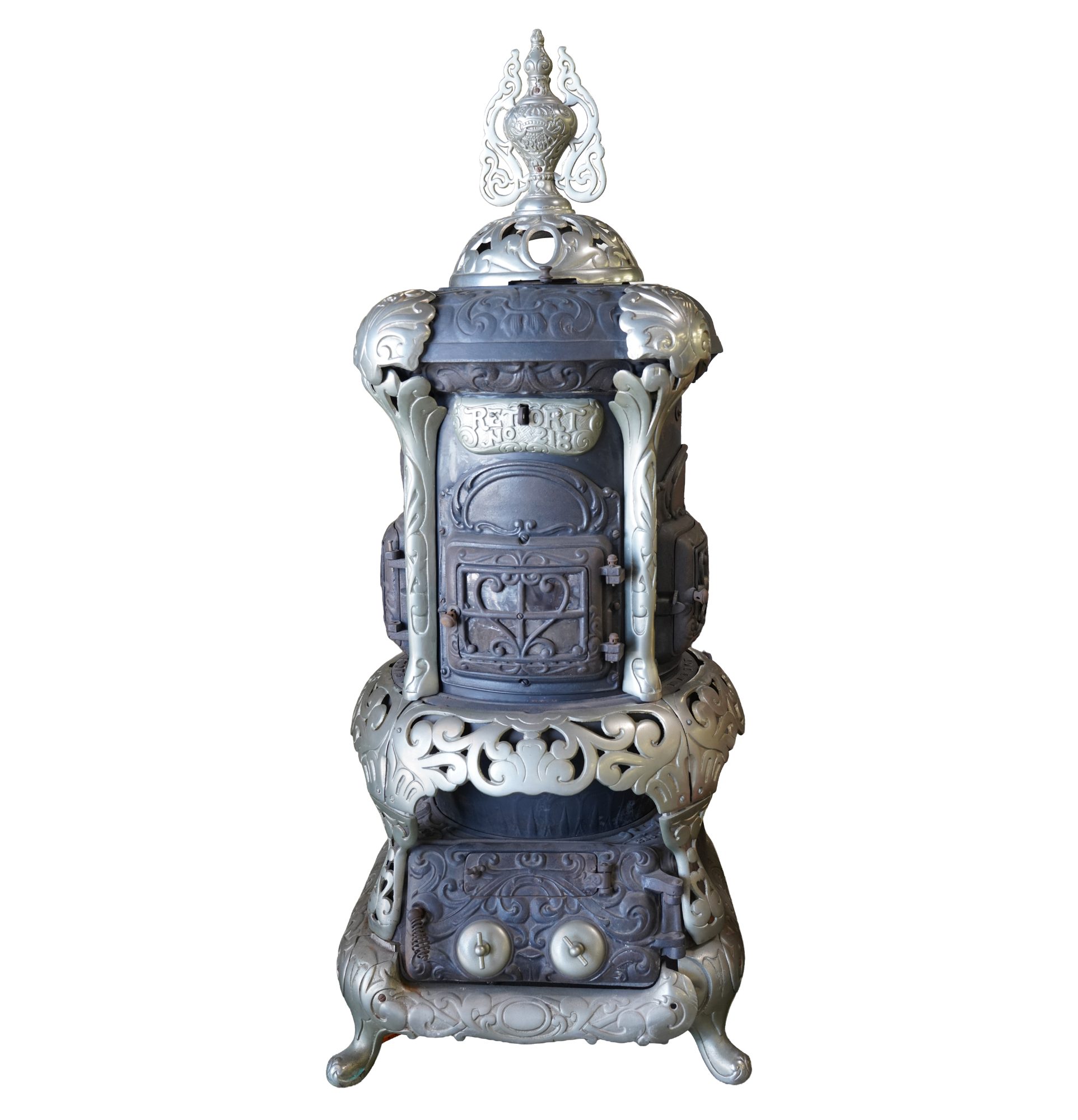 Antique Ornate Iron Parlor Stove