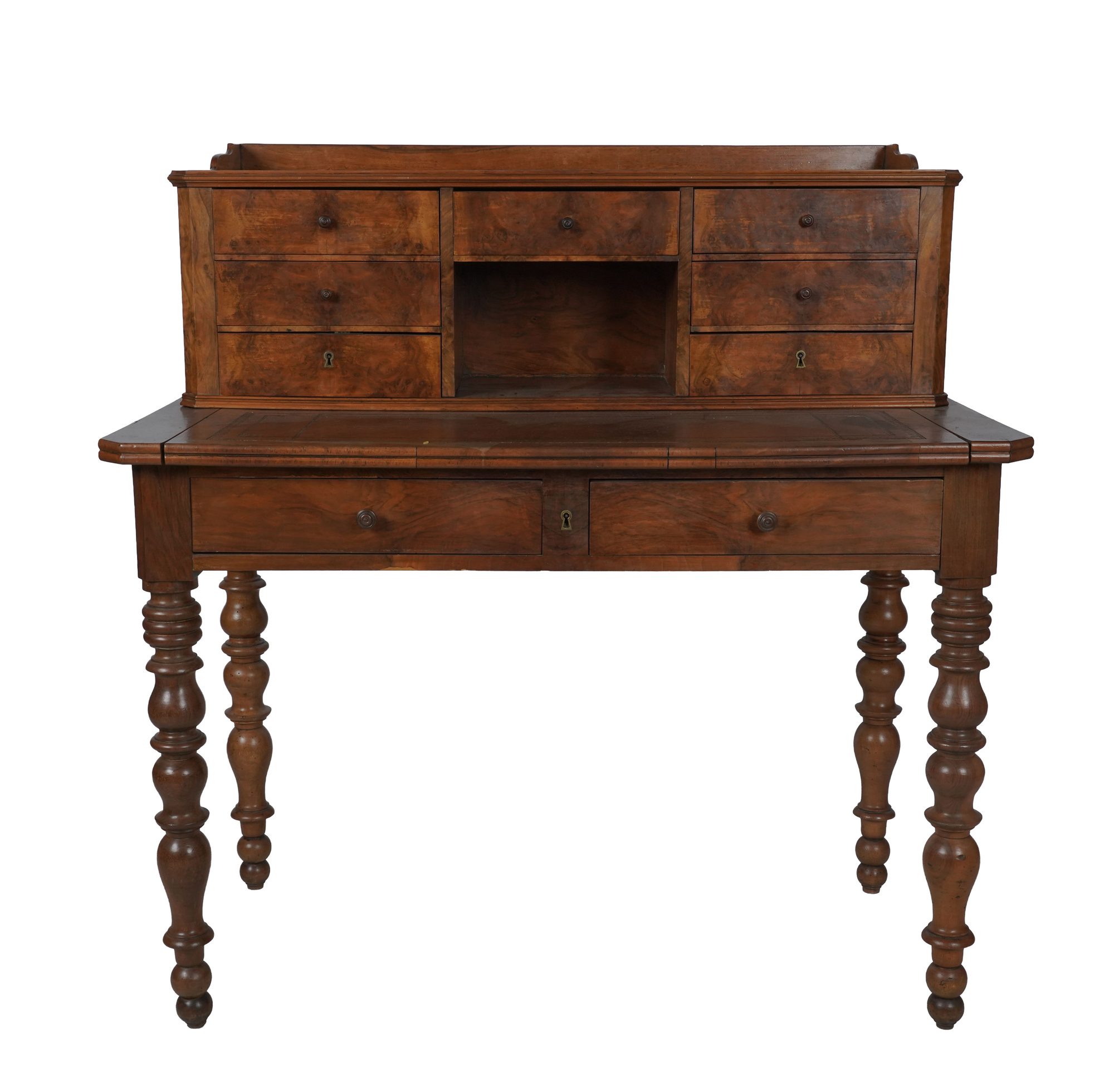 French Burlwood Extendable Desk