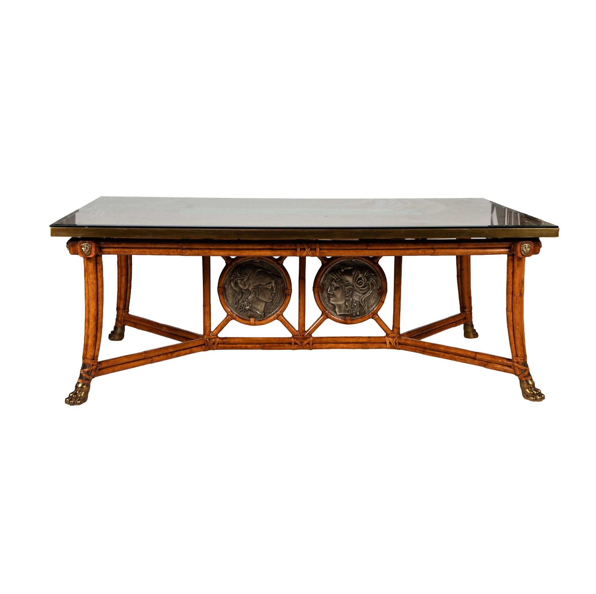 Maitland-Smith Mosaic and Glass Top Dining Table