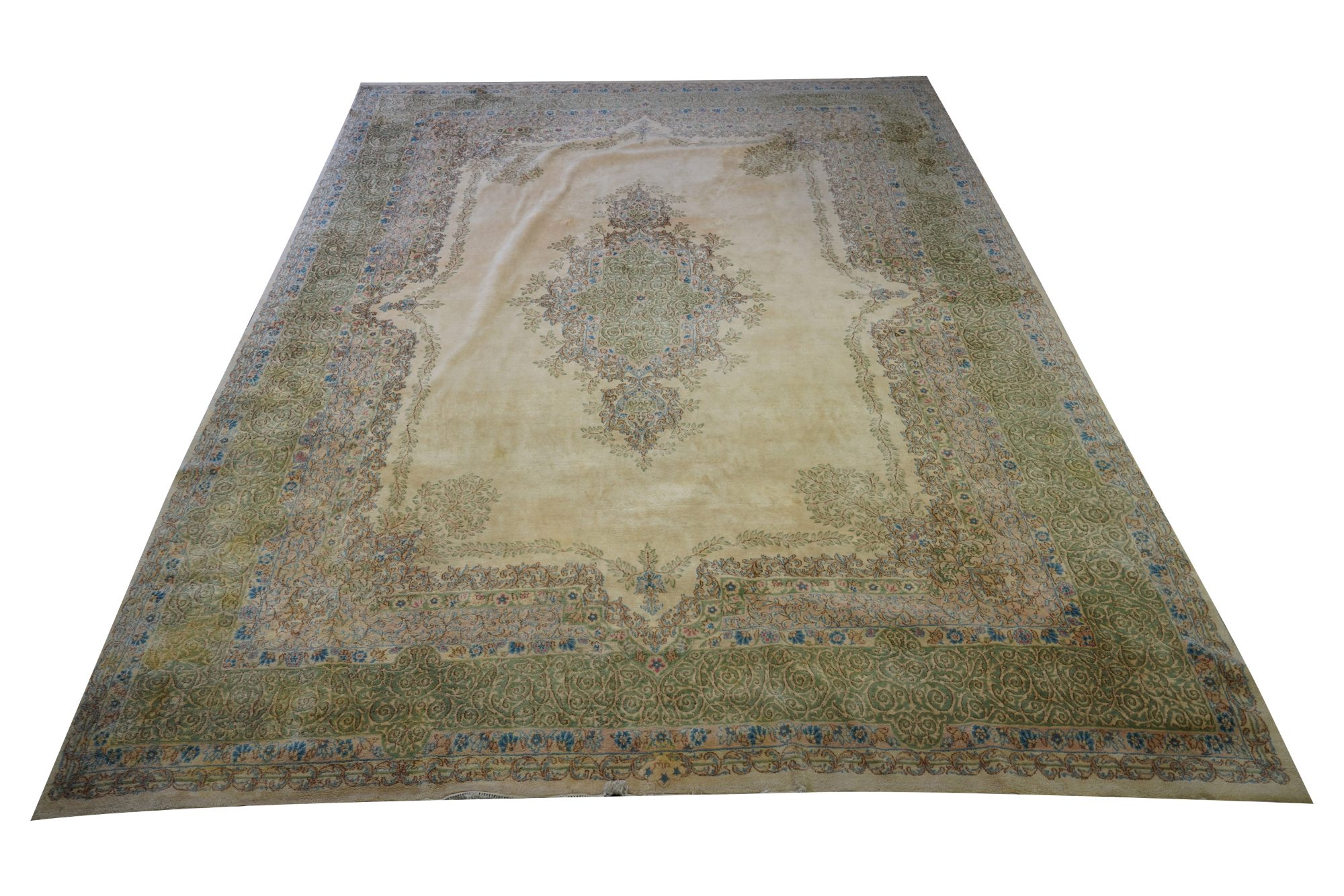 Large Kerman Beige Field Area Rug 19'10" x 14'1"