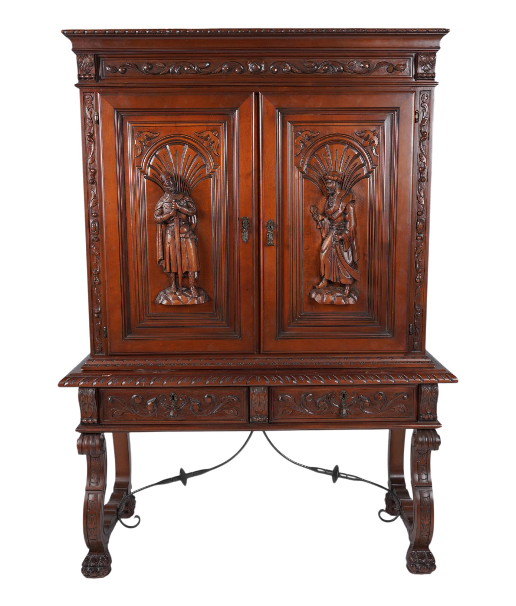 A Carved Horner Style Cabinet Retrofitted as a Bar