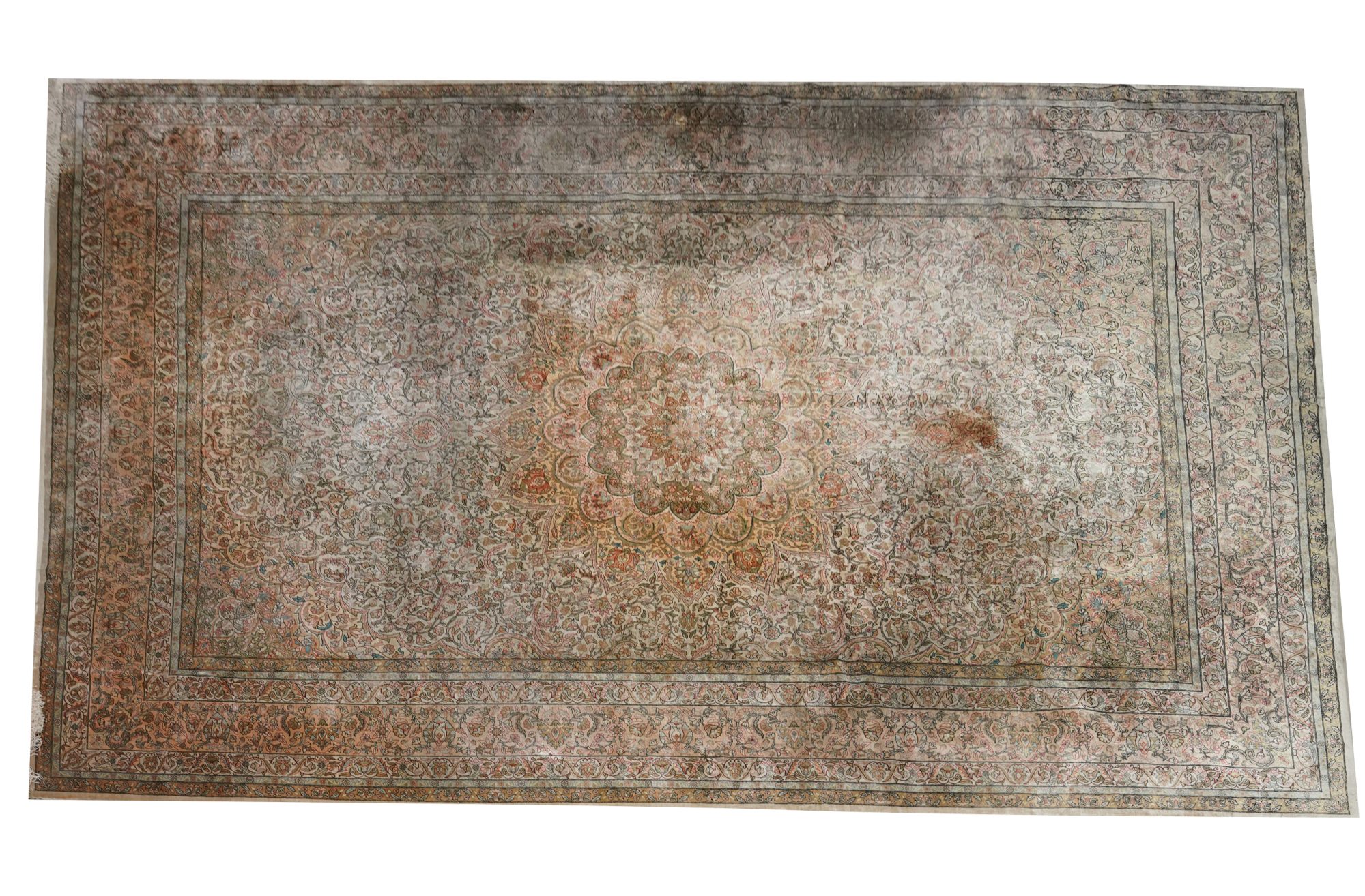 A Palatial Turkish Silk Area Rug 15'1" x 10'2"