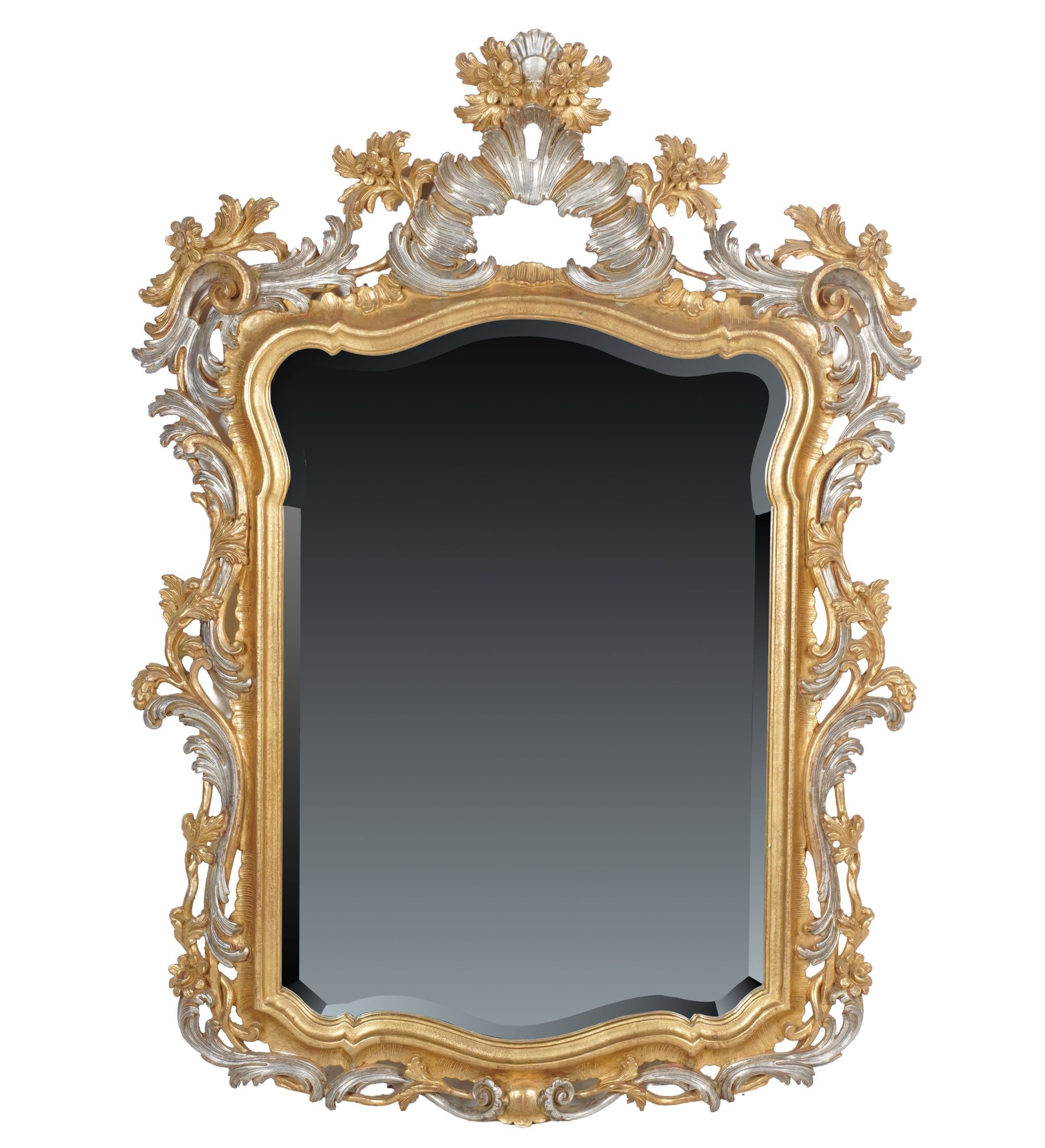 Italian Gilt and Silvered-Gilt Mirror