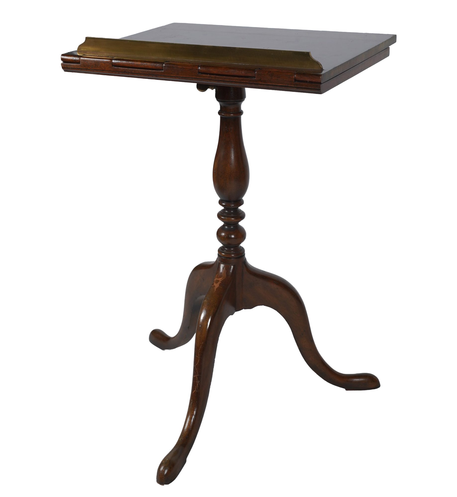 An English Style Carved Mahogany and Brass Lectern