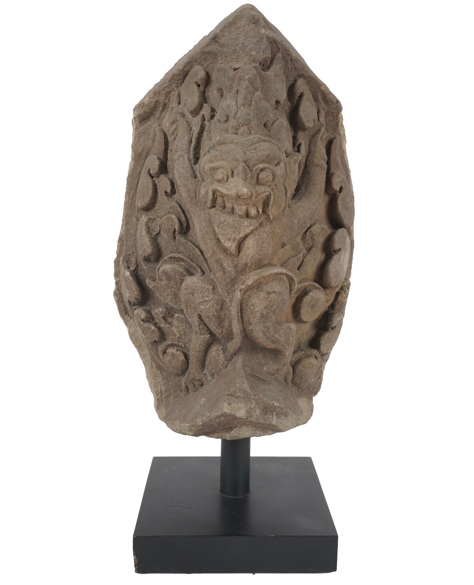 Carved Stone Stele on Stand