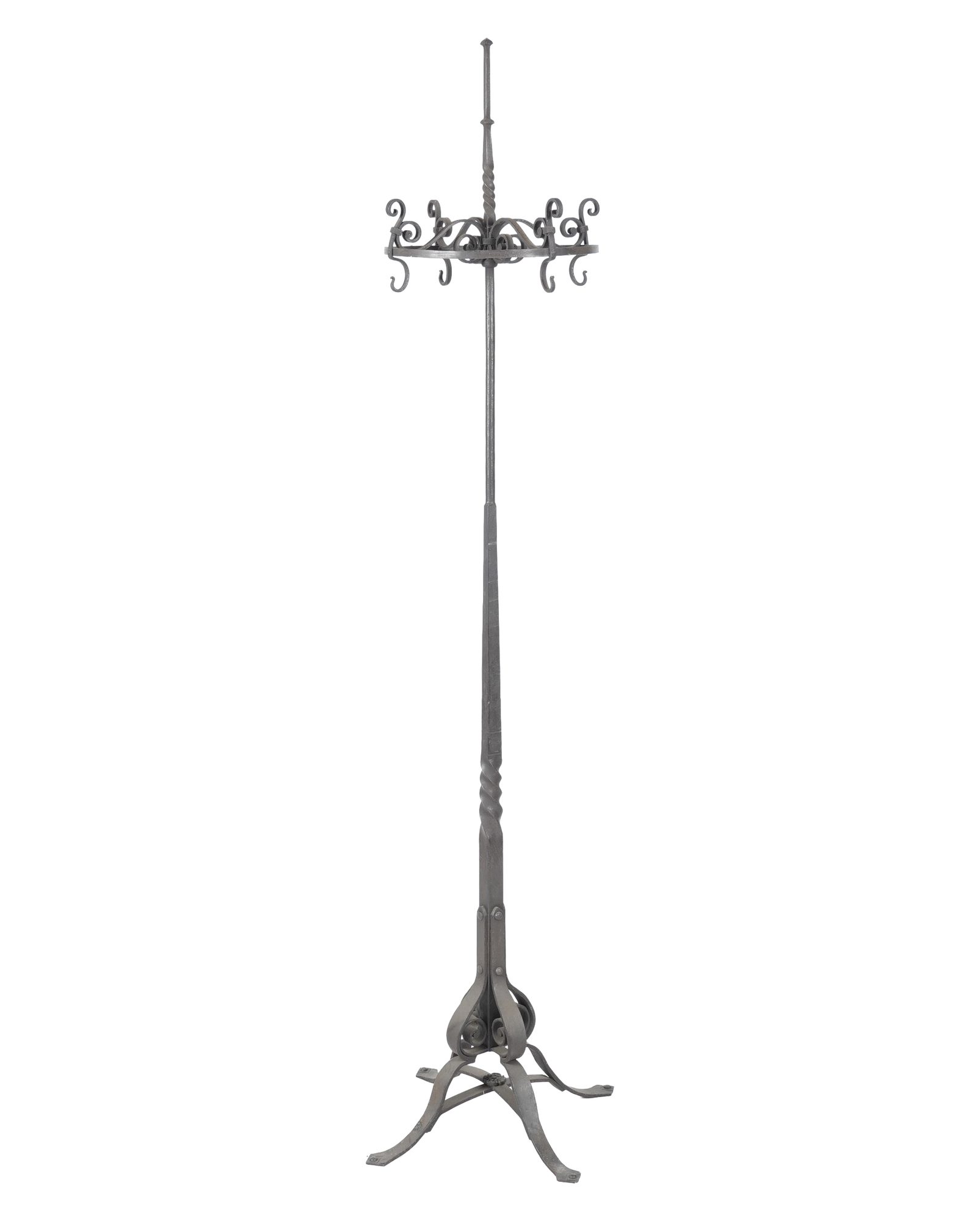 Spanish Revival Iron Standing Coat Rack