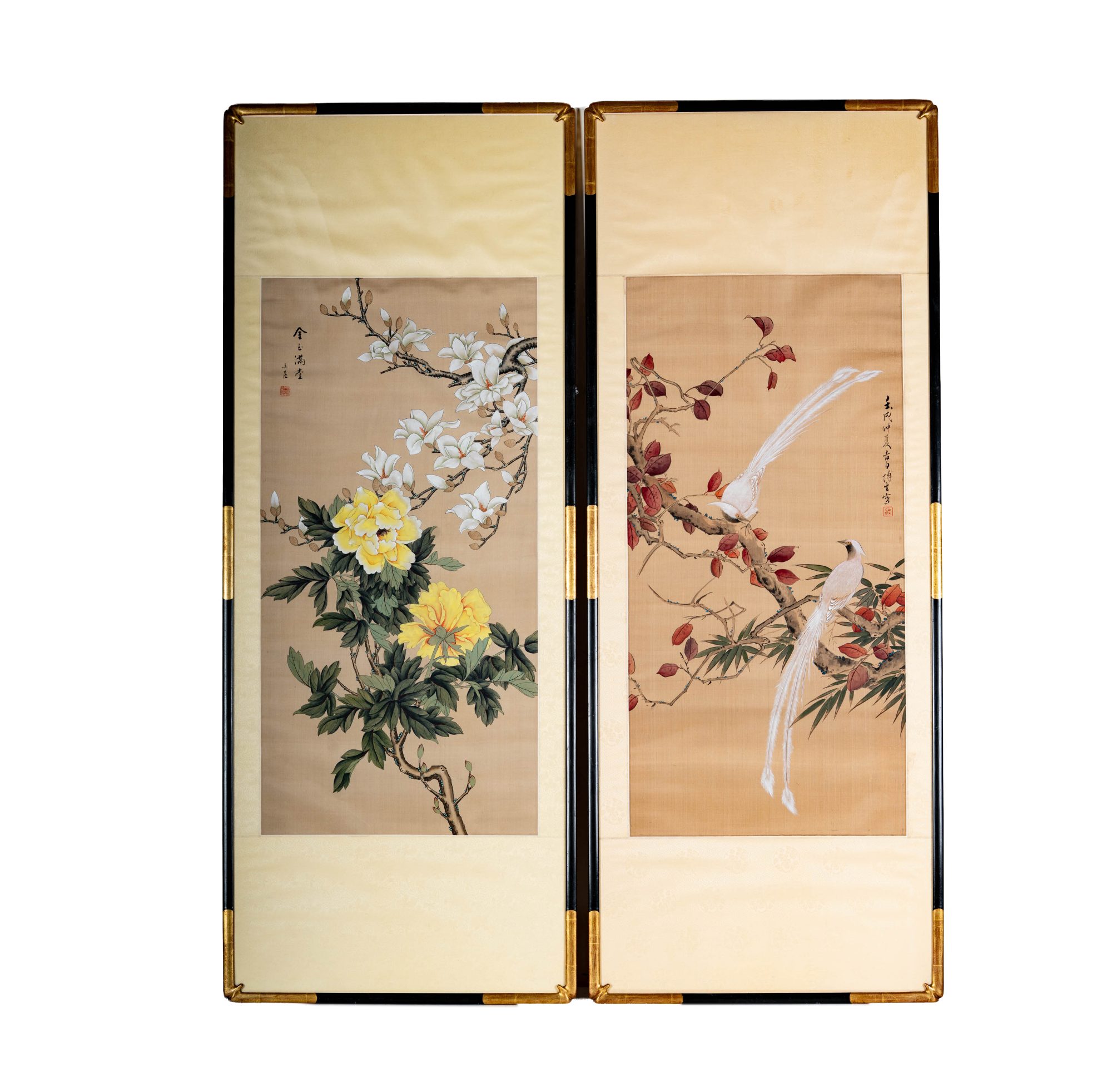 Pair of Chinese Framed Scroll Paintings
