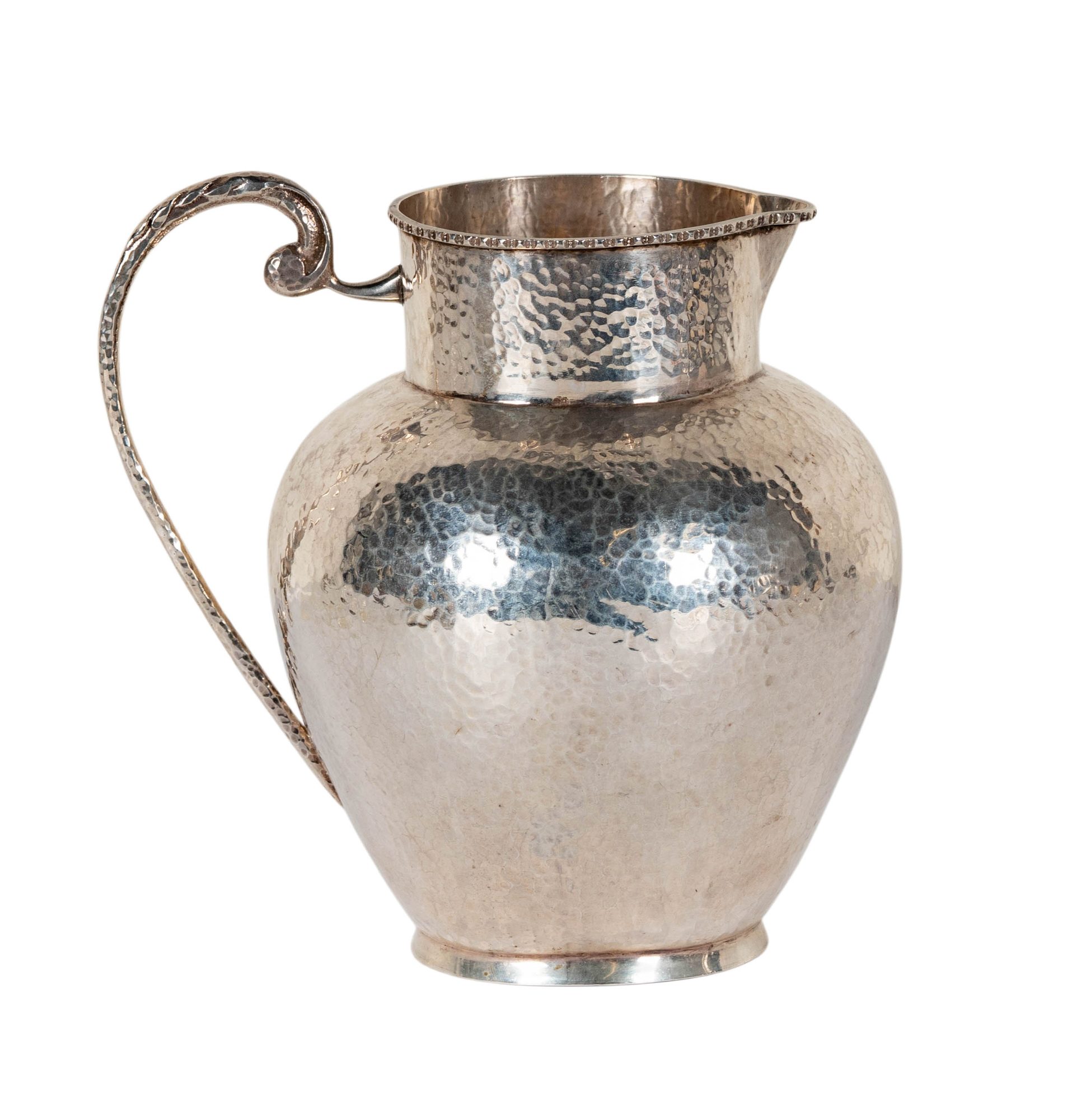 Colombian Hammered Silver Pitcher