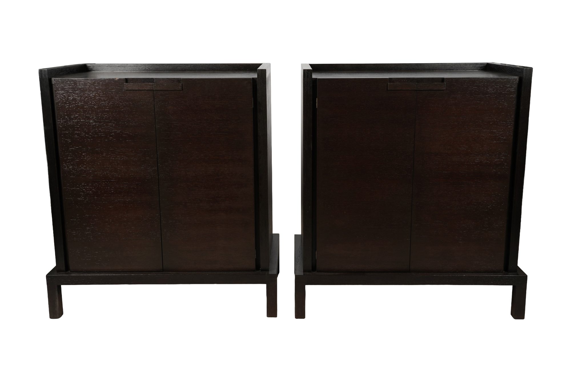 Pair of B&B Italia Ebony Two-Door Cabinets