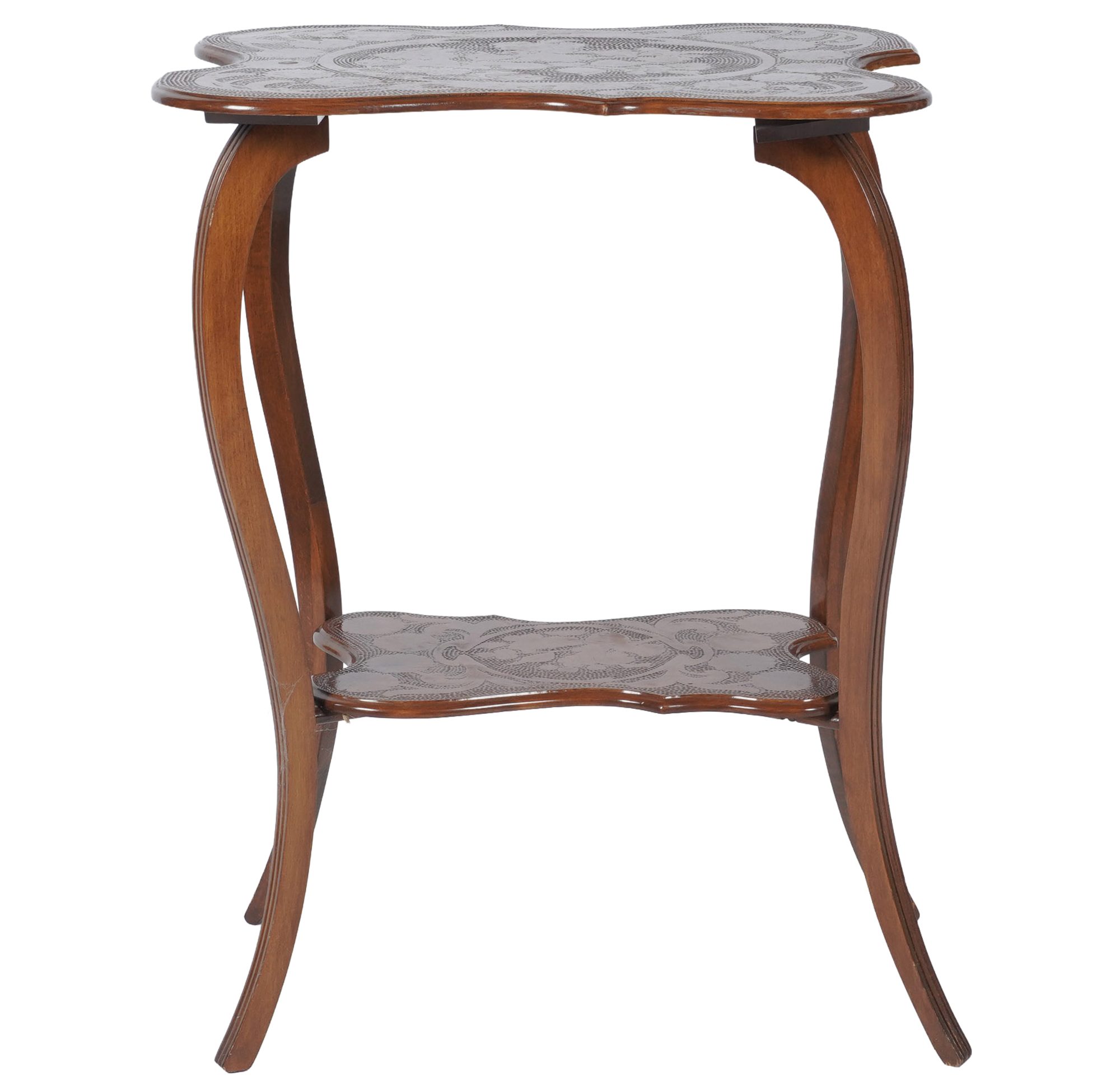 Small Carved Wood Side Table