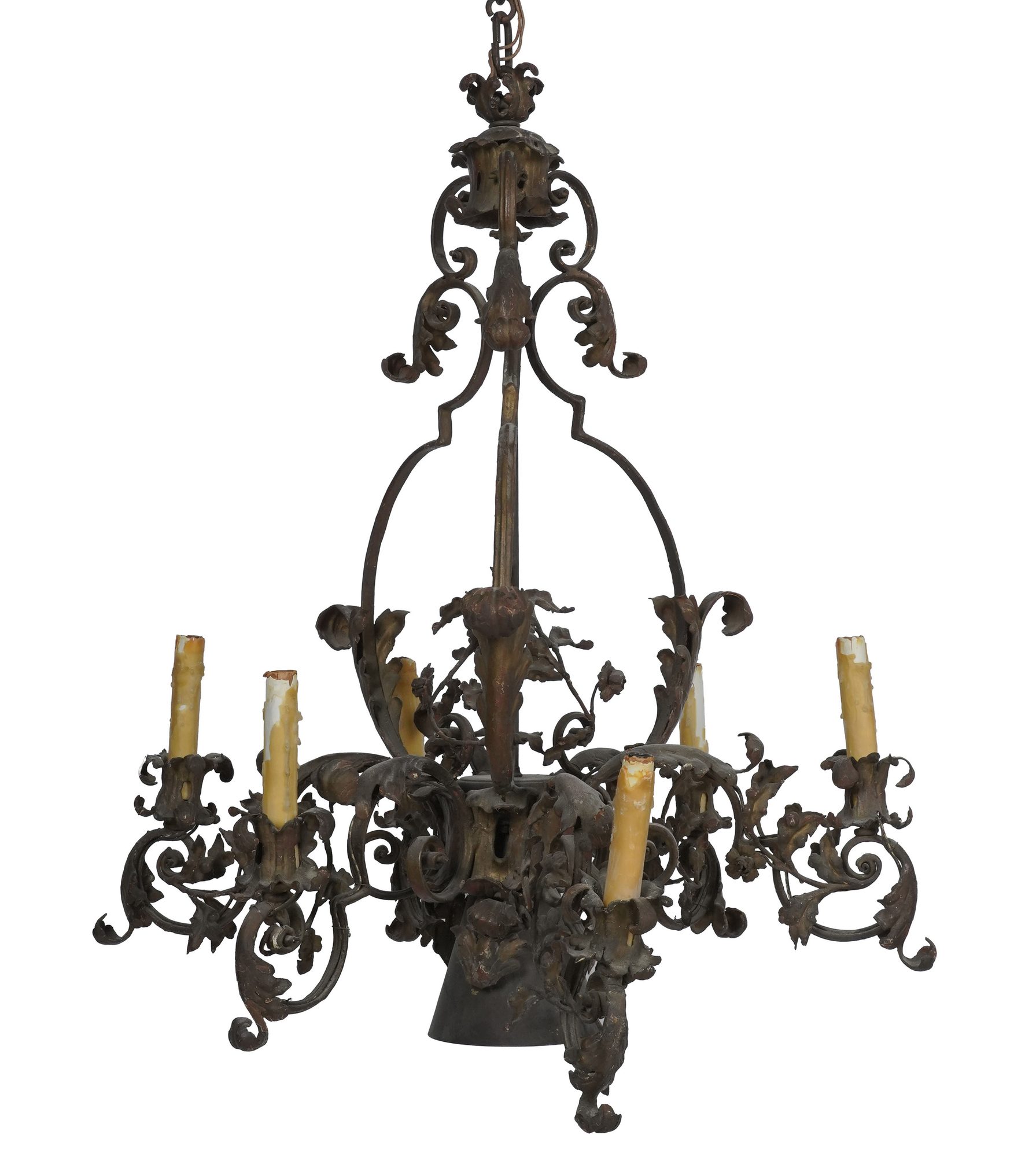 A Paul Ferrante Iron Chandelier