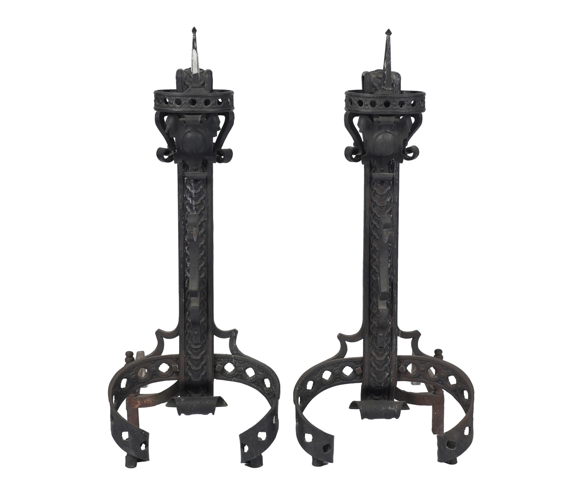 Pair of Iron Spanish-Style Andirons