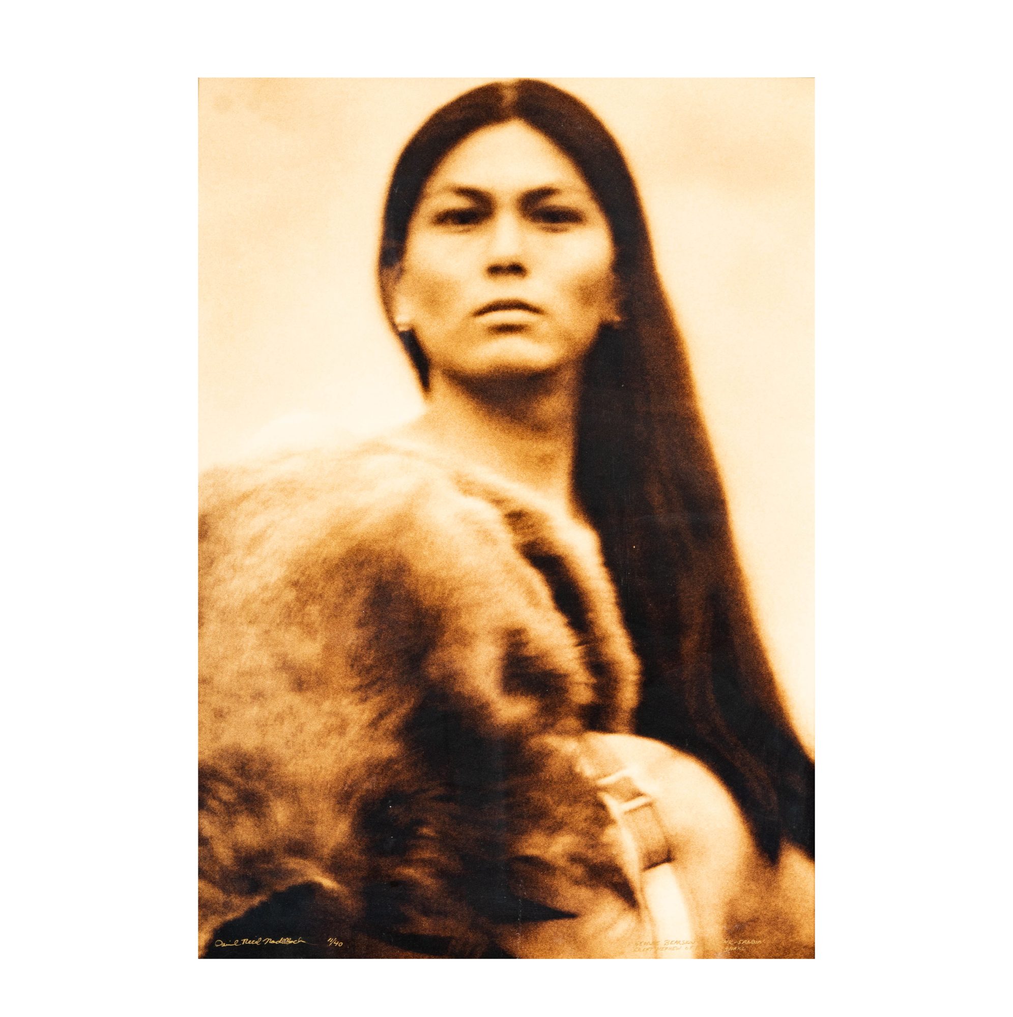Large Framed Portrait of a Native American Woman