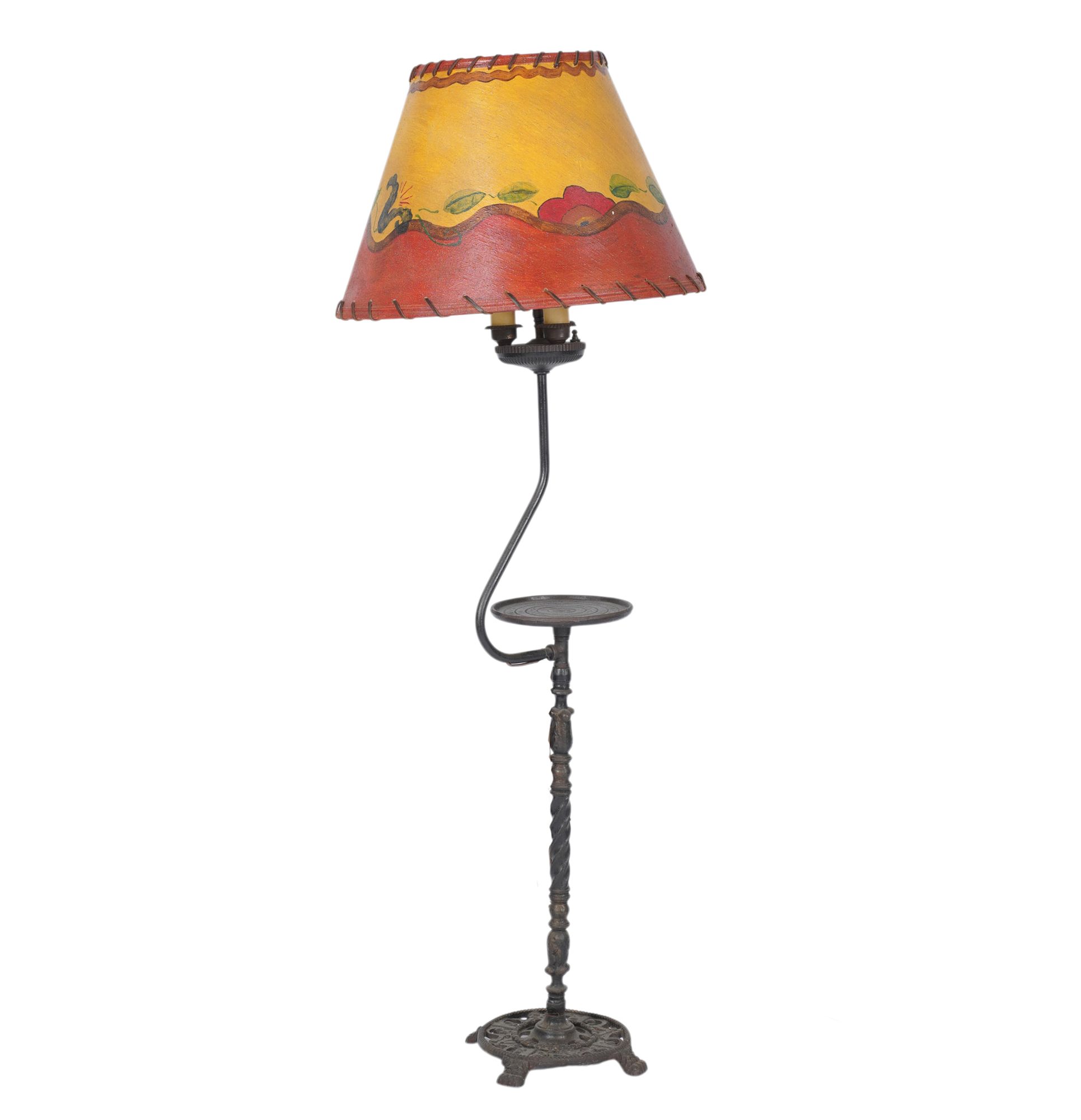 Monterey-Style Floor Lamp with Drink Table