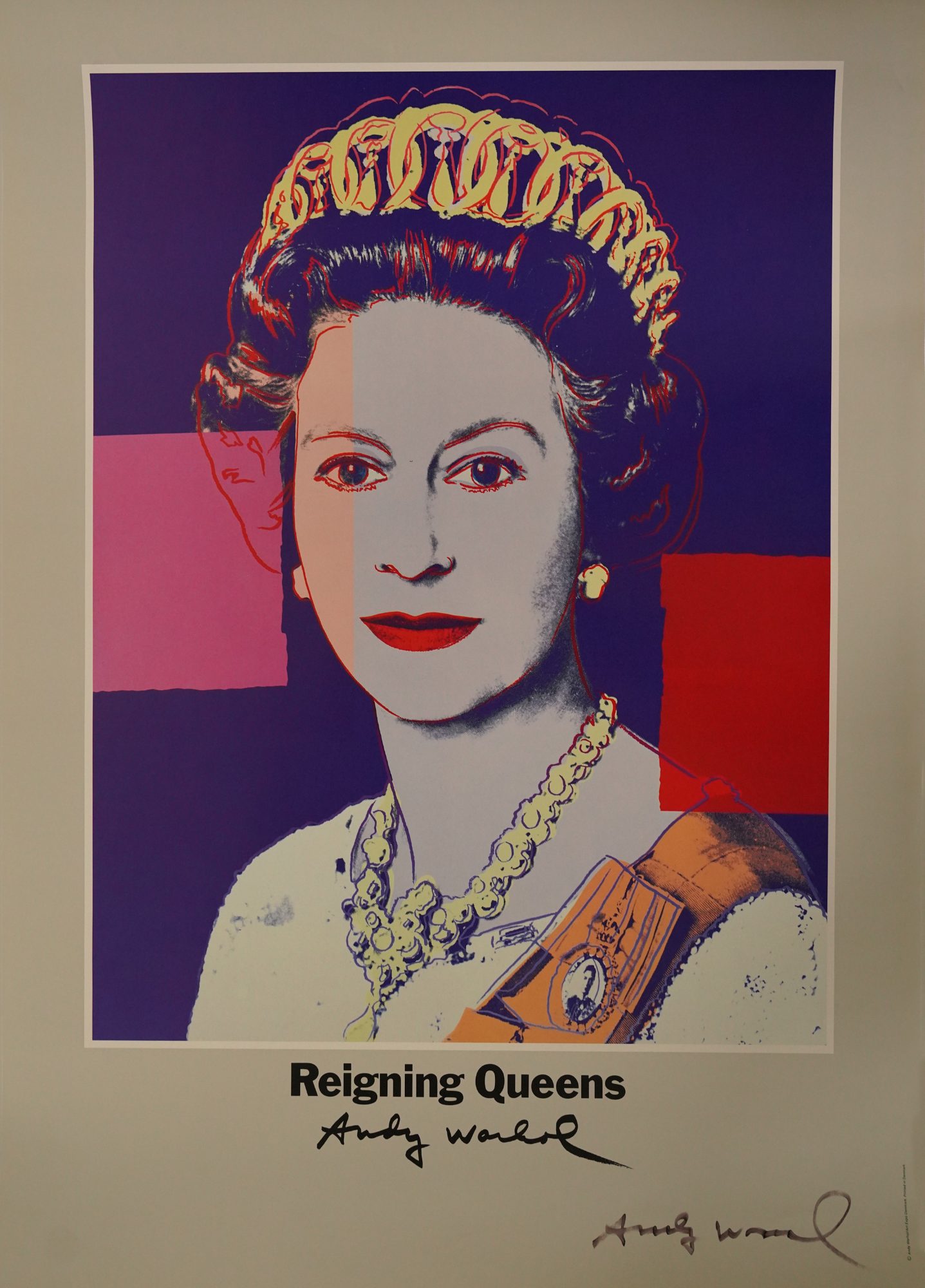 Andy Warhol Signed Reigning Queen's Poster